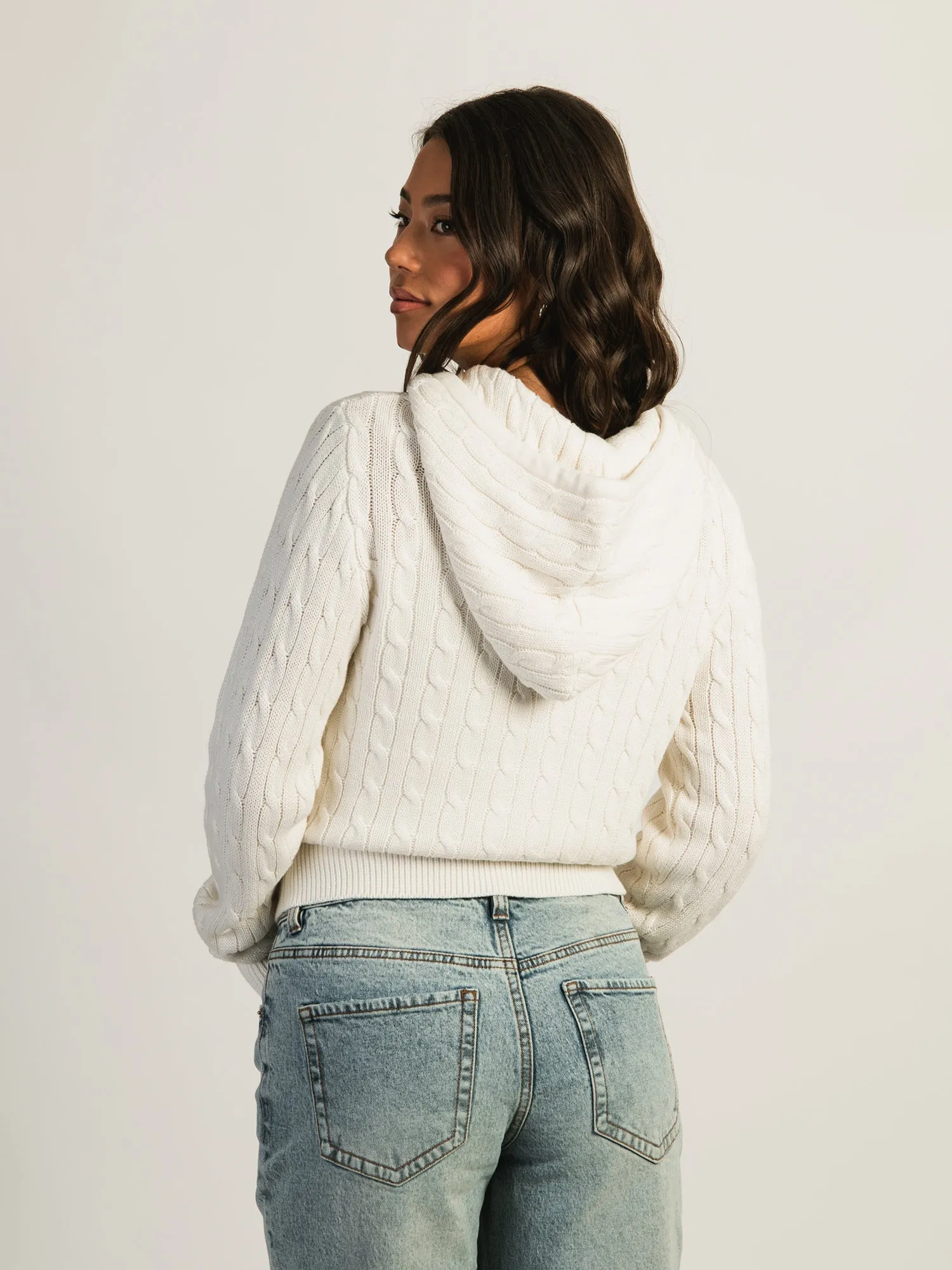HARLOW MAUDE CABLE KNIT ZIP UP - OFF WHITE sold by Harlow product image thumbnail 3