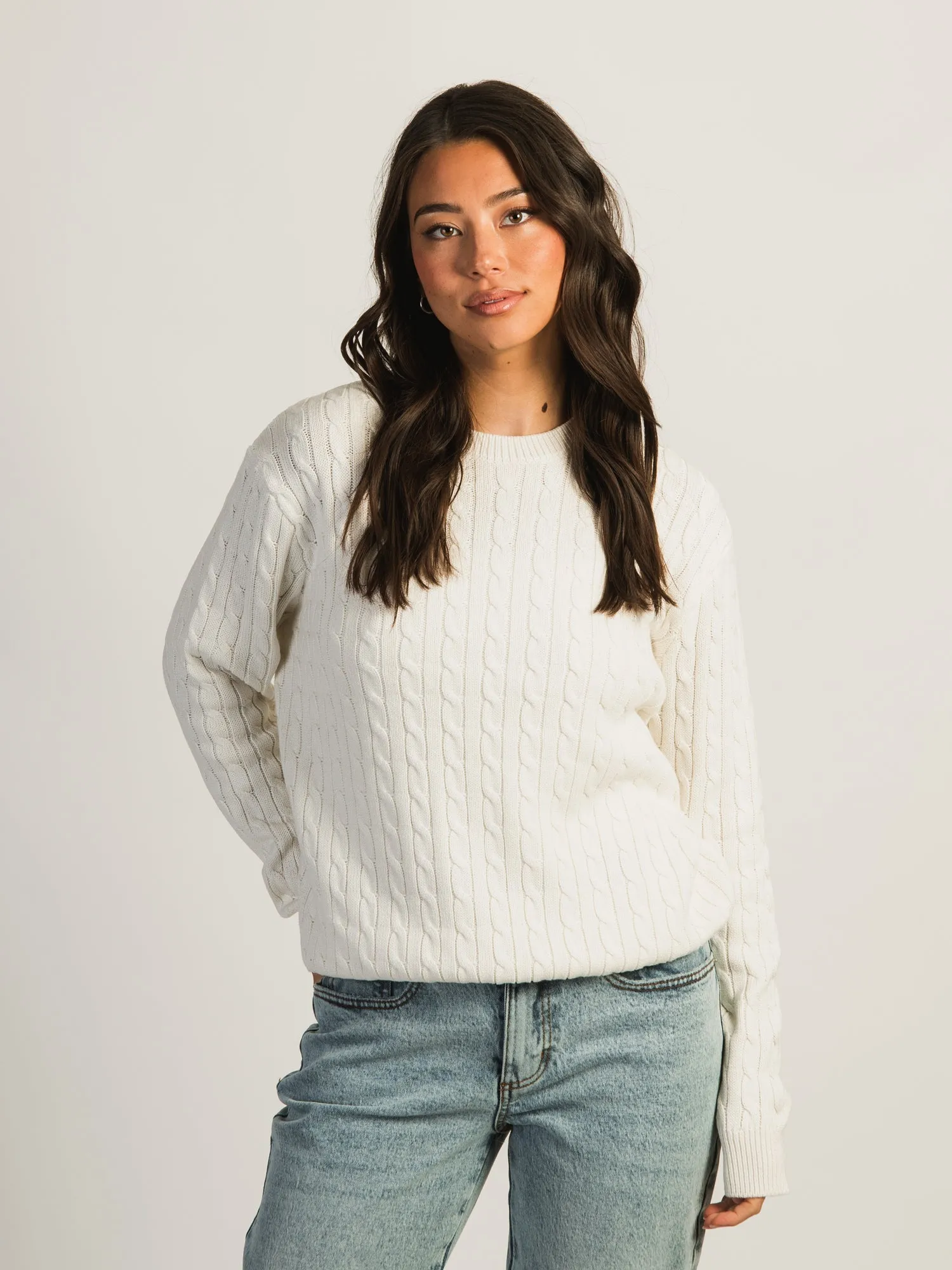 HARLOW MABLE CABLE KNIT SWEATER - OFF WHITE sold by Harlow