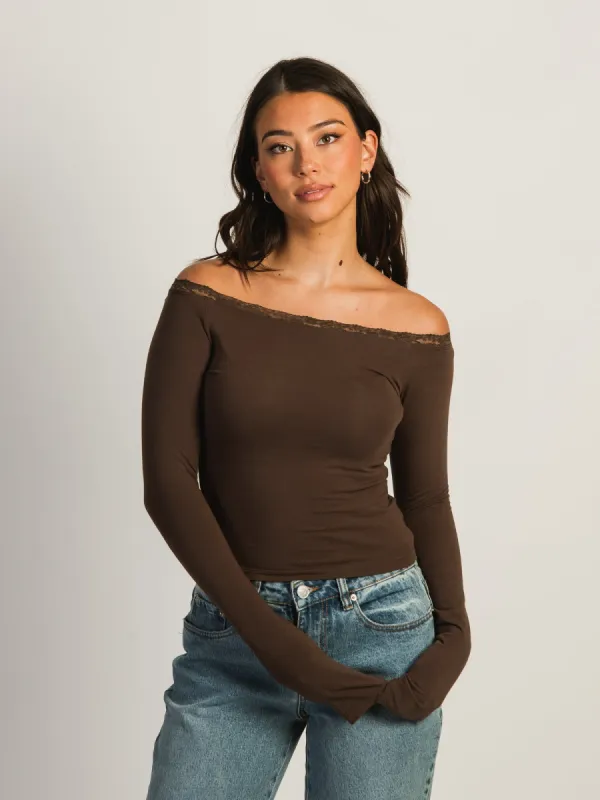 HARLOW SCARLETT LONG SLEEVE - CHOCOLATE sold by Harlow