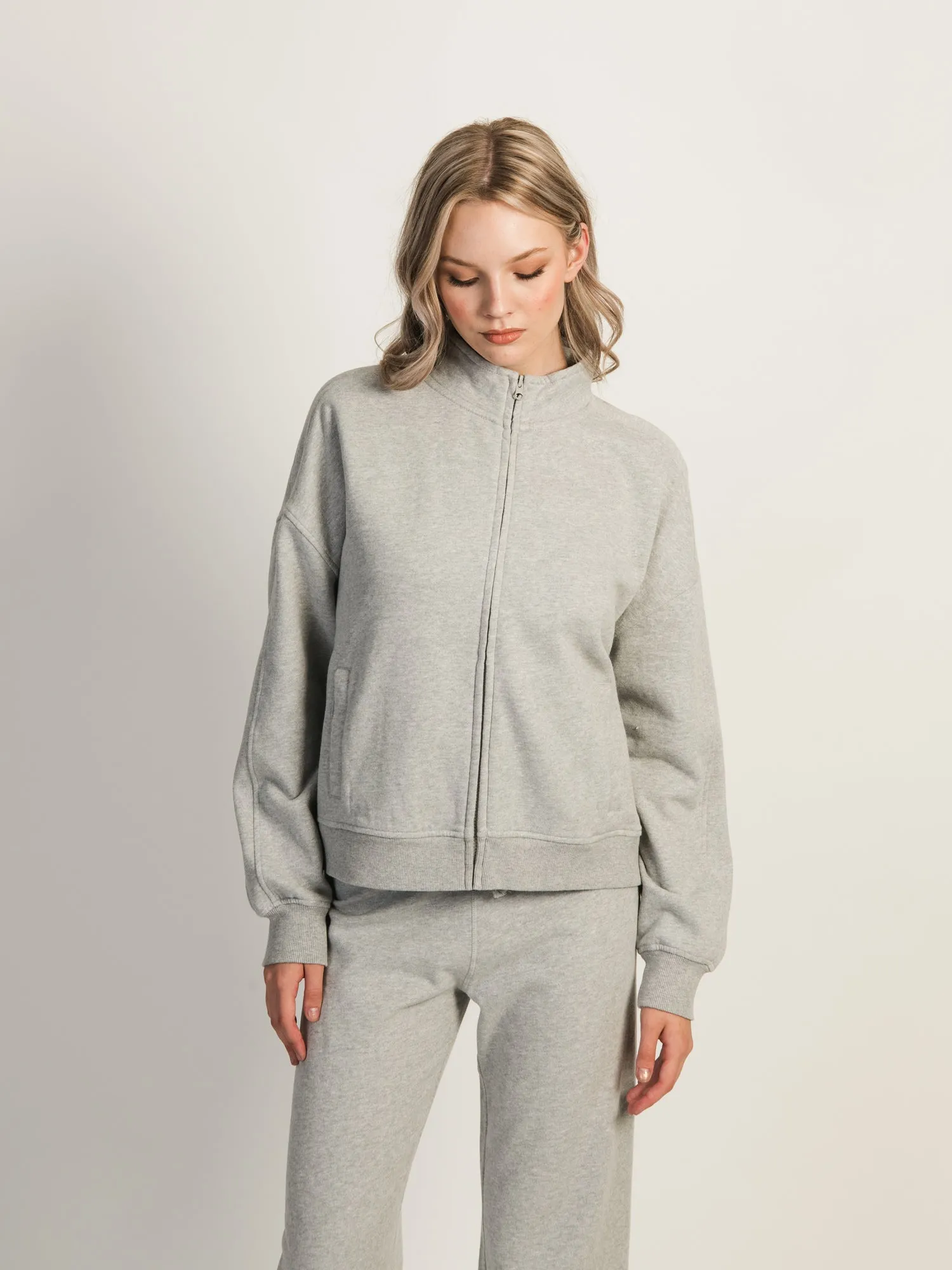 HARLOW HALLIE MELANGE ZIP - HEATHER GREY sold by Harlow