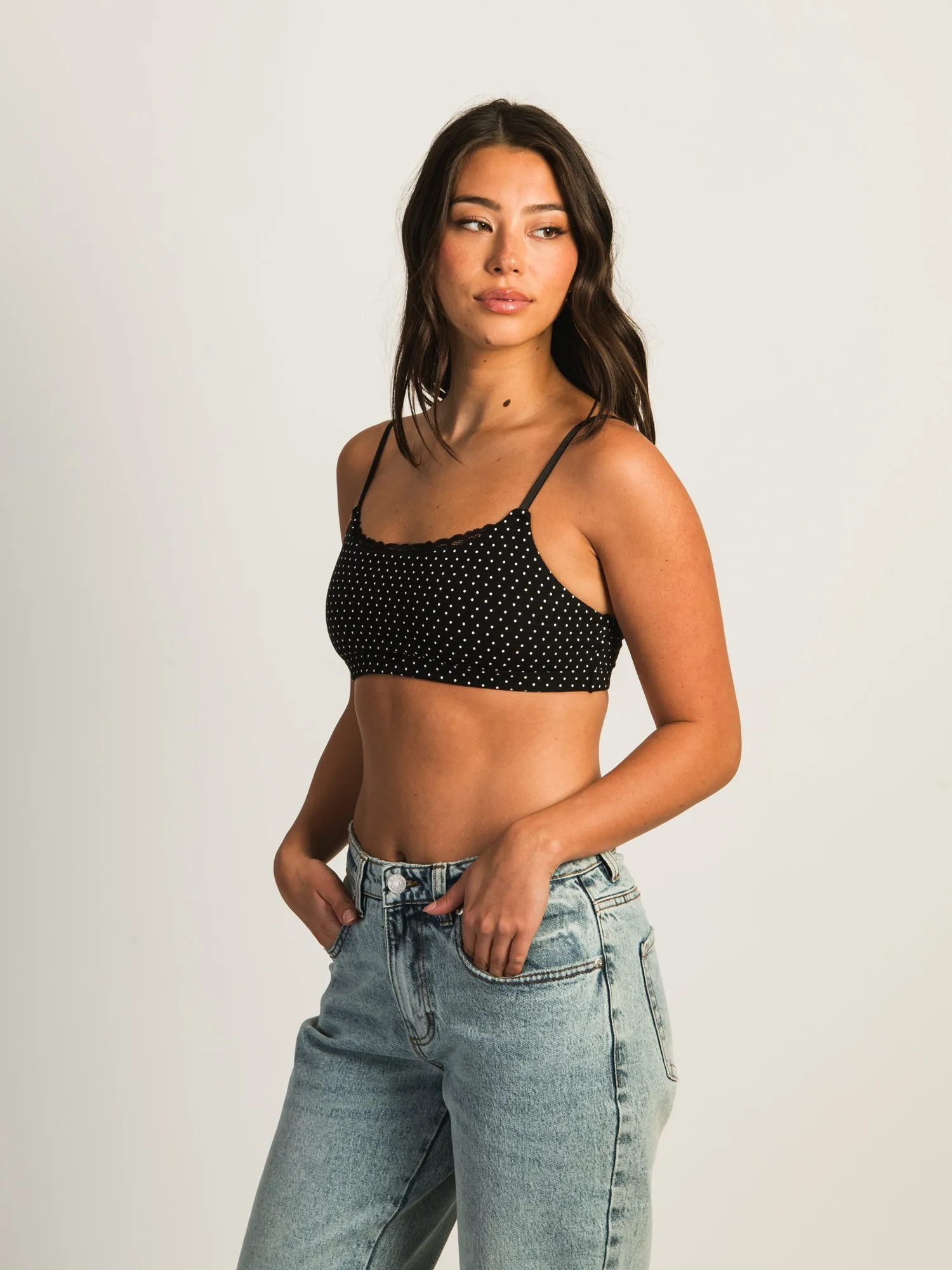 HARLOW CLASSIC SCOOP DITSY BRALETTE - BLACK sold by Harlow product image thumbnail 2
