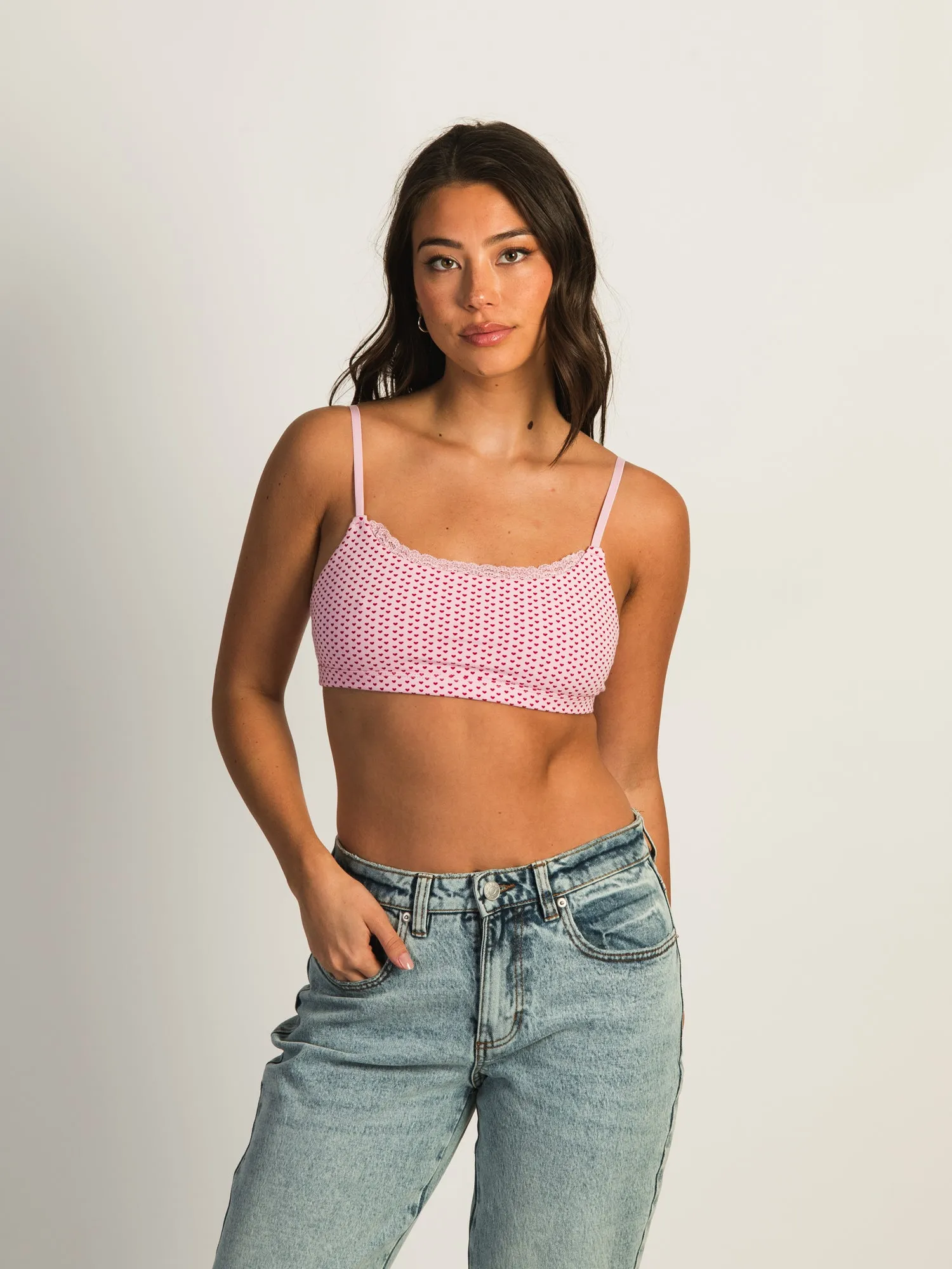 HARLOW CLASSIC SCOOP DITSY BRALETTE - PINK sold by Harlow