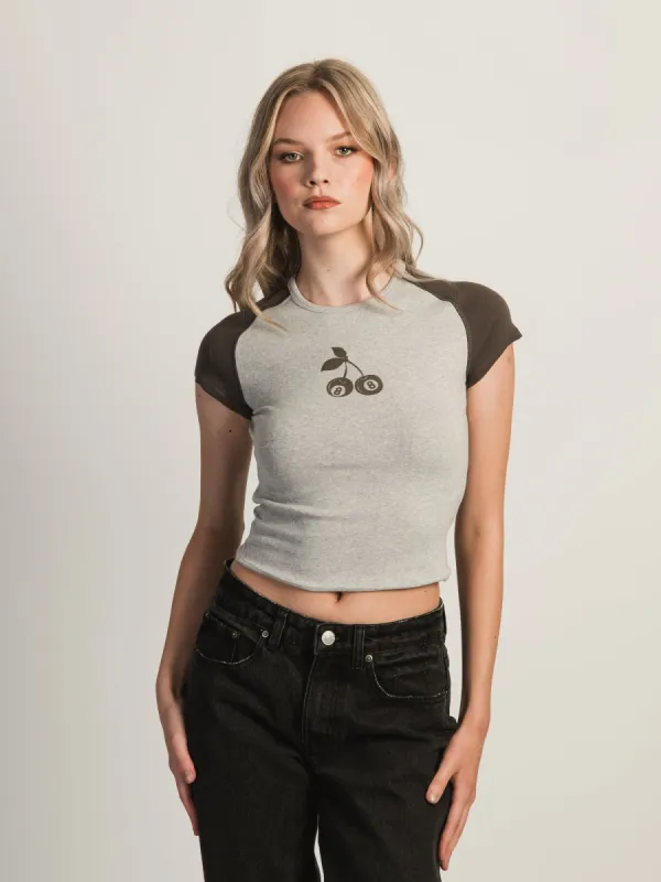 HARLOW MISSY MELANGE TEE - CHERRY sold by Harlow