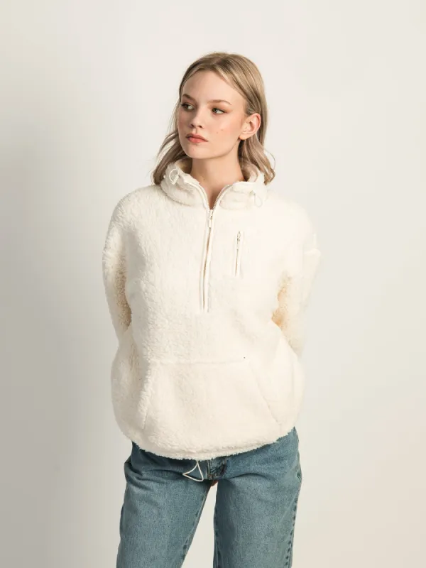 HARLOW TEDDY SHERPA QUARTER ZIP - OATMEAL sold by Harlow