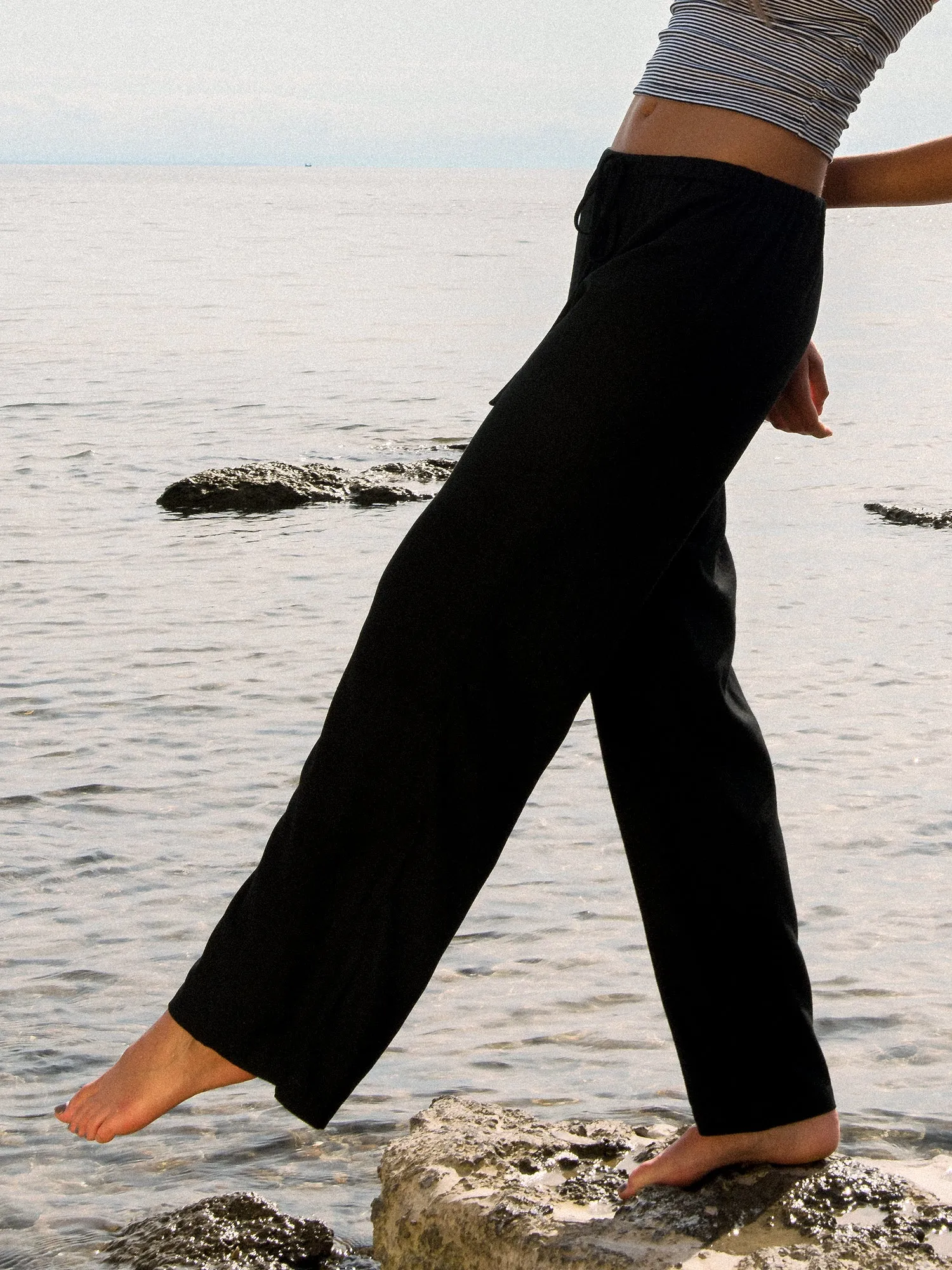 HARLOW LANA LINEN PANT - BLACK sold by Harlow