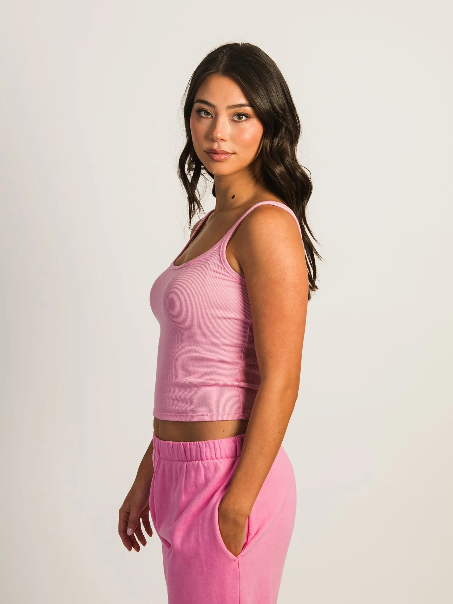 HARLOW ESSENTIAL RIBBED TANK - PINK sold by Harlow product image thumbnail 3