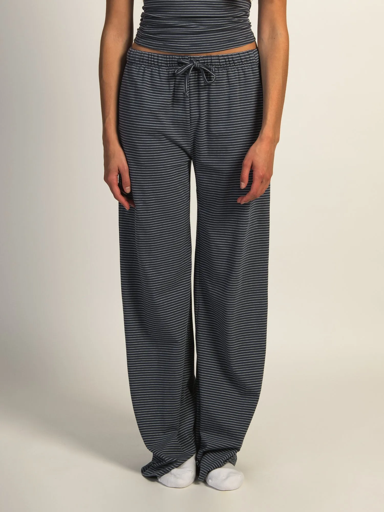 HARLOW SUNNI JERSEY STRIPED PANT - INDIGO sold by Harlow