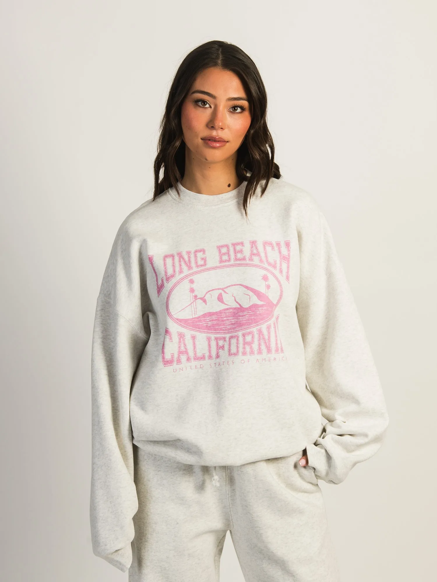 HARLOW MICHELLE PRINT CREWNECK - LONG BEACH sold by Harlow