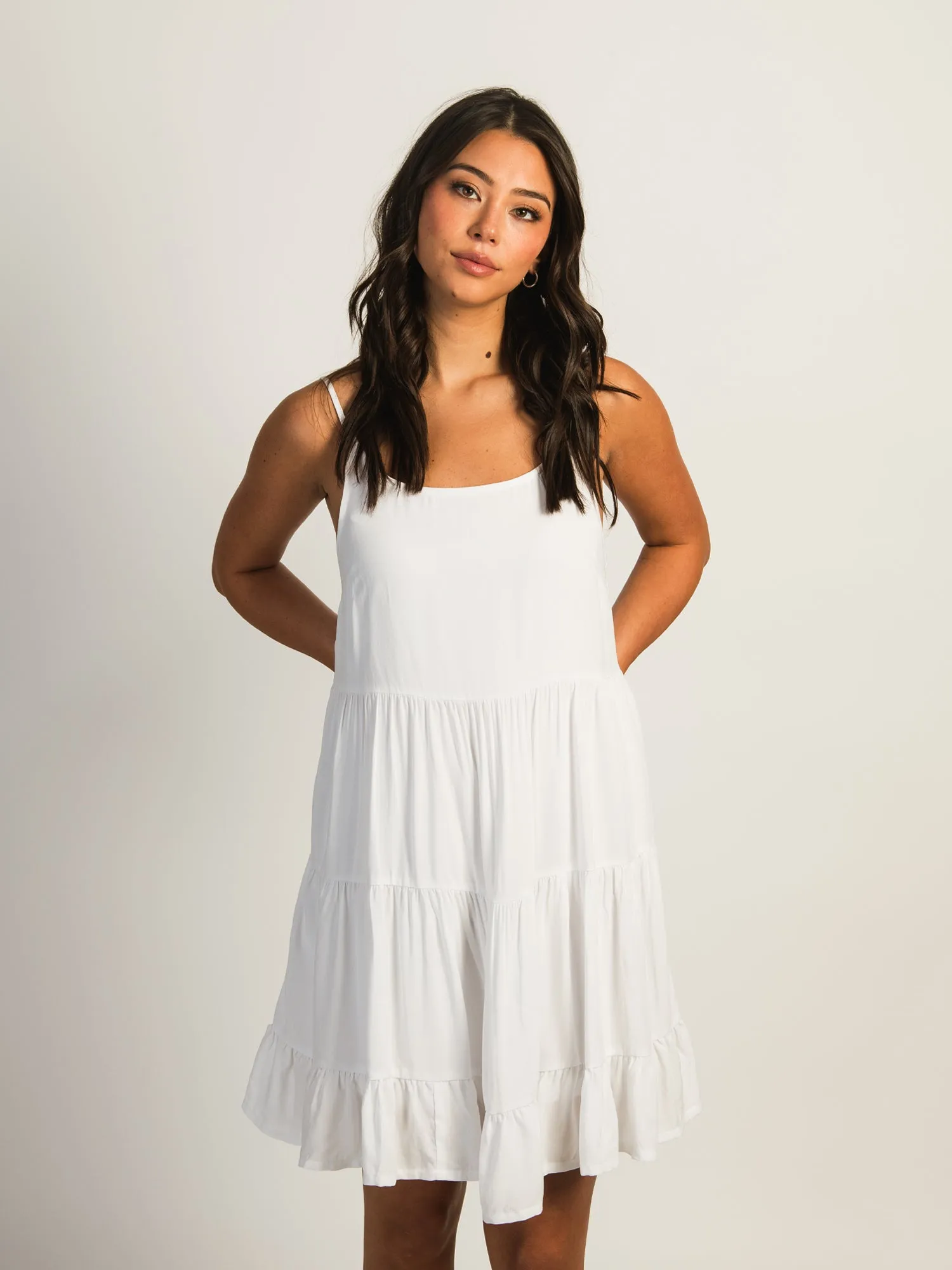 HARLOW HARLOW TIERED LINED DRESS - WHITE sold by Harlow