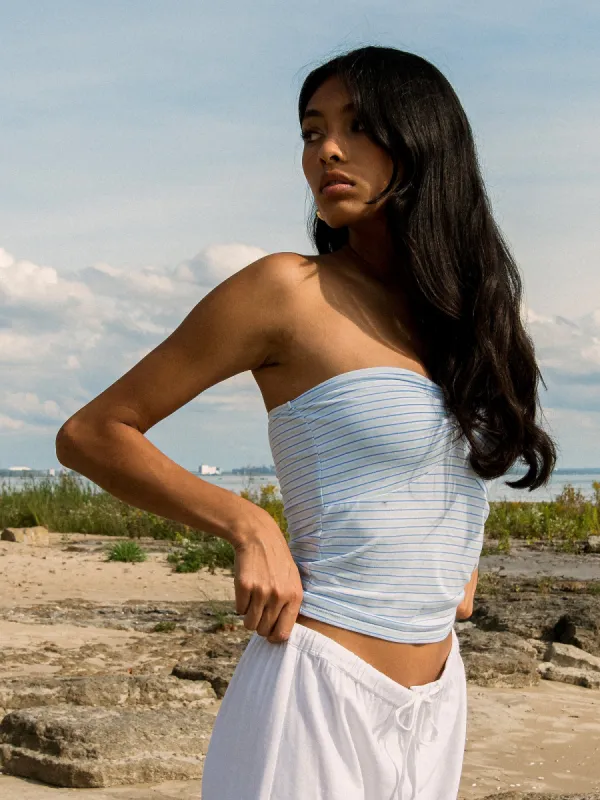 HARLOW NINA TUBE TOP - LIGHT BLUE sold by Harlow