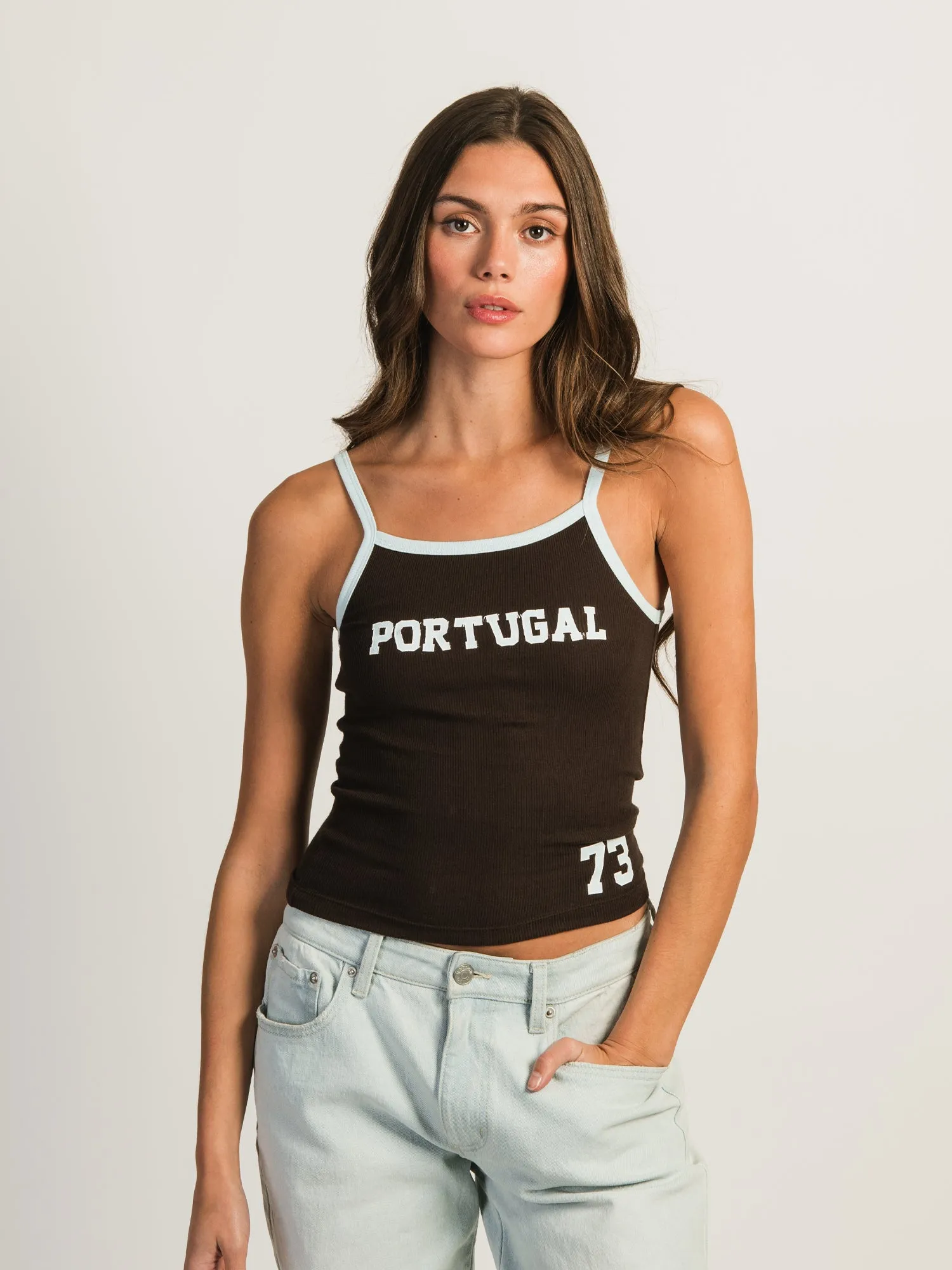 HARLOW LOGAN PRINT TANK - CHOCOLATE sold by Harlow