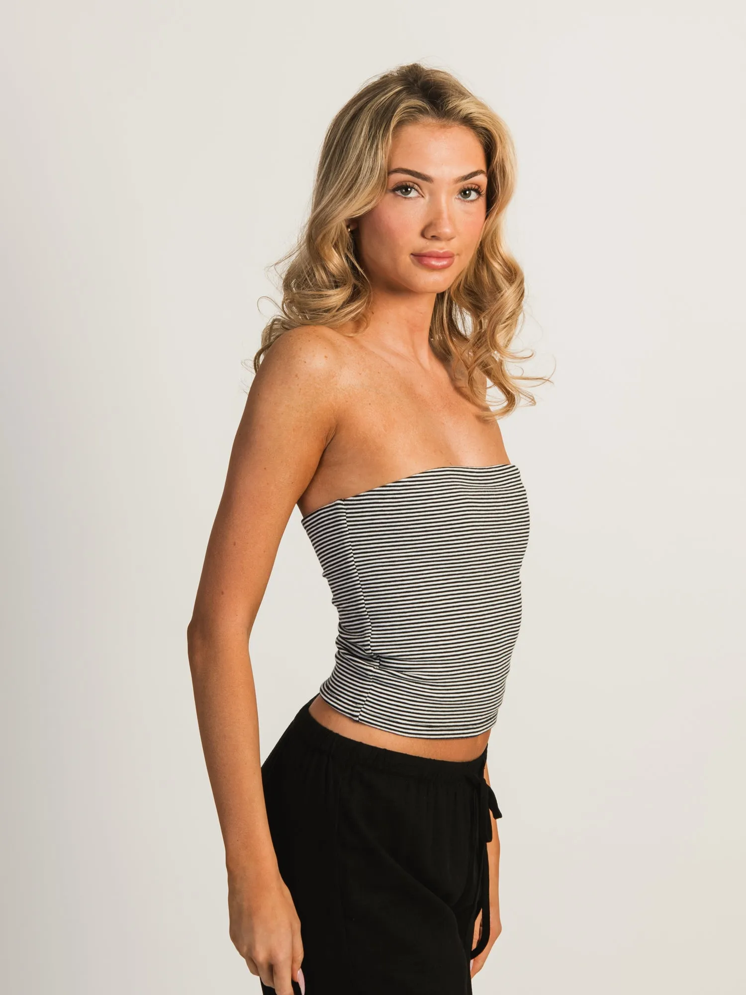 HARLOW BAILEY STRIPED TUBE TOP - WHITE/BLACK sold by Harlow product image thumbnail 3