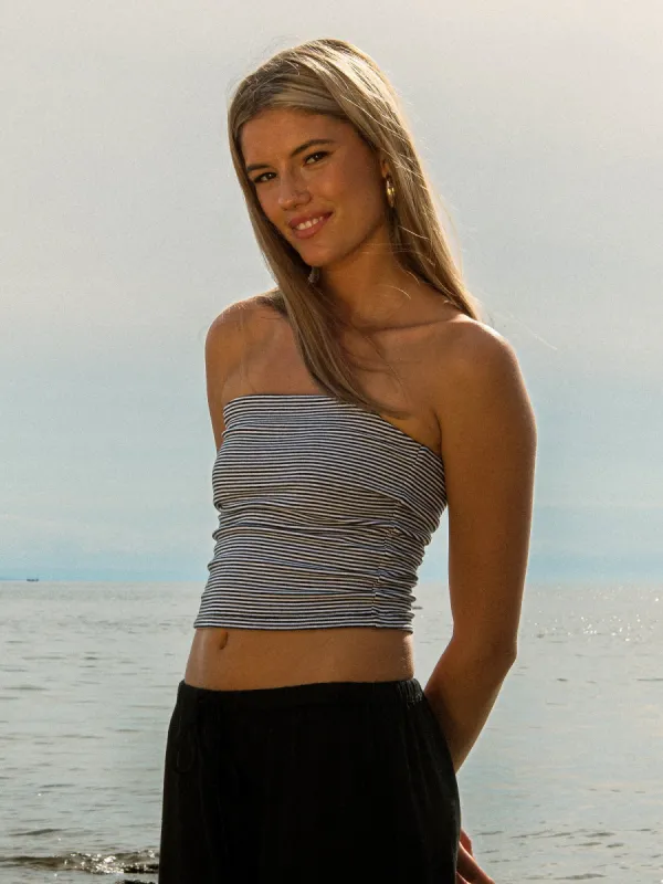 HARLOW BAILEY STRIPED TUBE TOP - WHITE/BLACK sold by Harlow