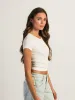 HARLOW RIBBED SEAMLESS TEE - WHITE sold by Harlow