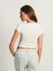 HARLOW RIBBED SEAMLESS TEE - WHITE sold by Harlow