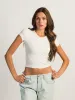 HARLOW RIBBED SEAMLESS TEE - WHITE sold by Harlow