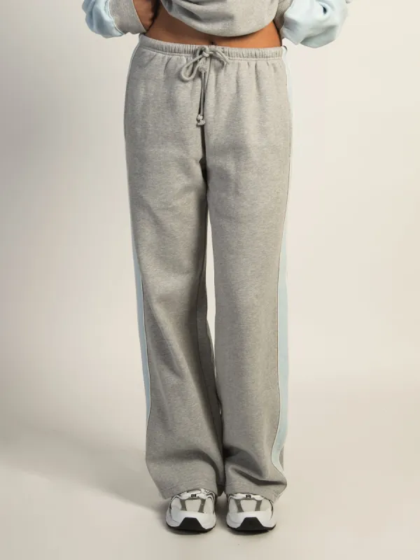 HARLOW ROXY STRAIGHT LEG SWEATPANT - HEATHER GREY sold by Harlow