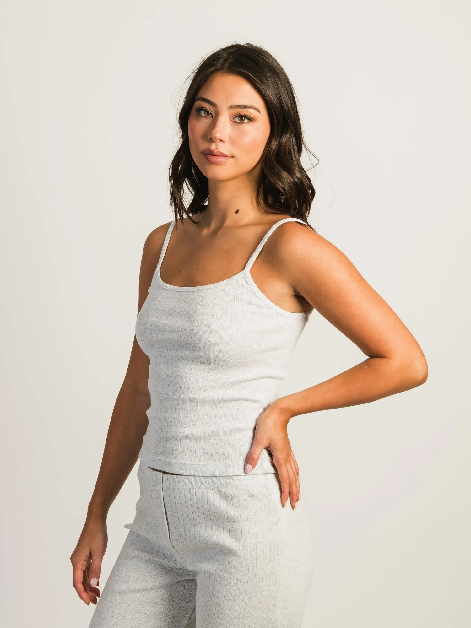 HARLOW PAYTON POINTELLE MELANGE TANK - CLOUD sold by Harlow product image thumbnail 2