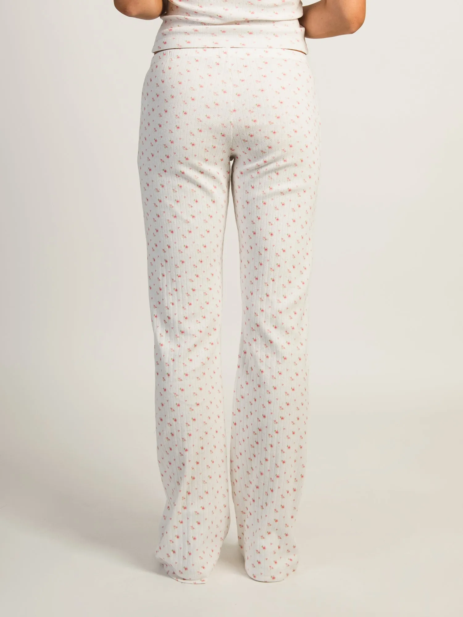 HARLOW PAYTON POINTELLE PRINT PANT - WHITE/PINK sold by Harlow product image thumbnail 5