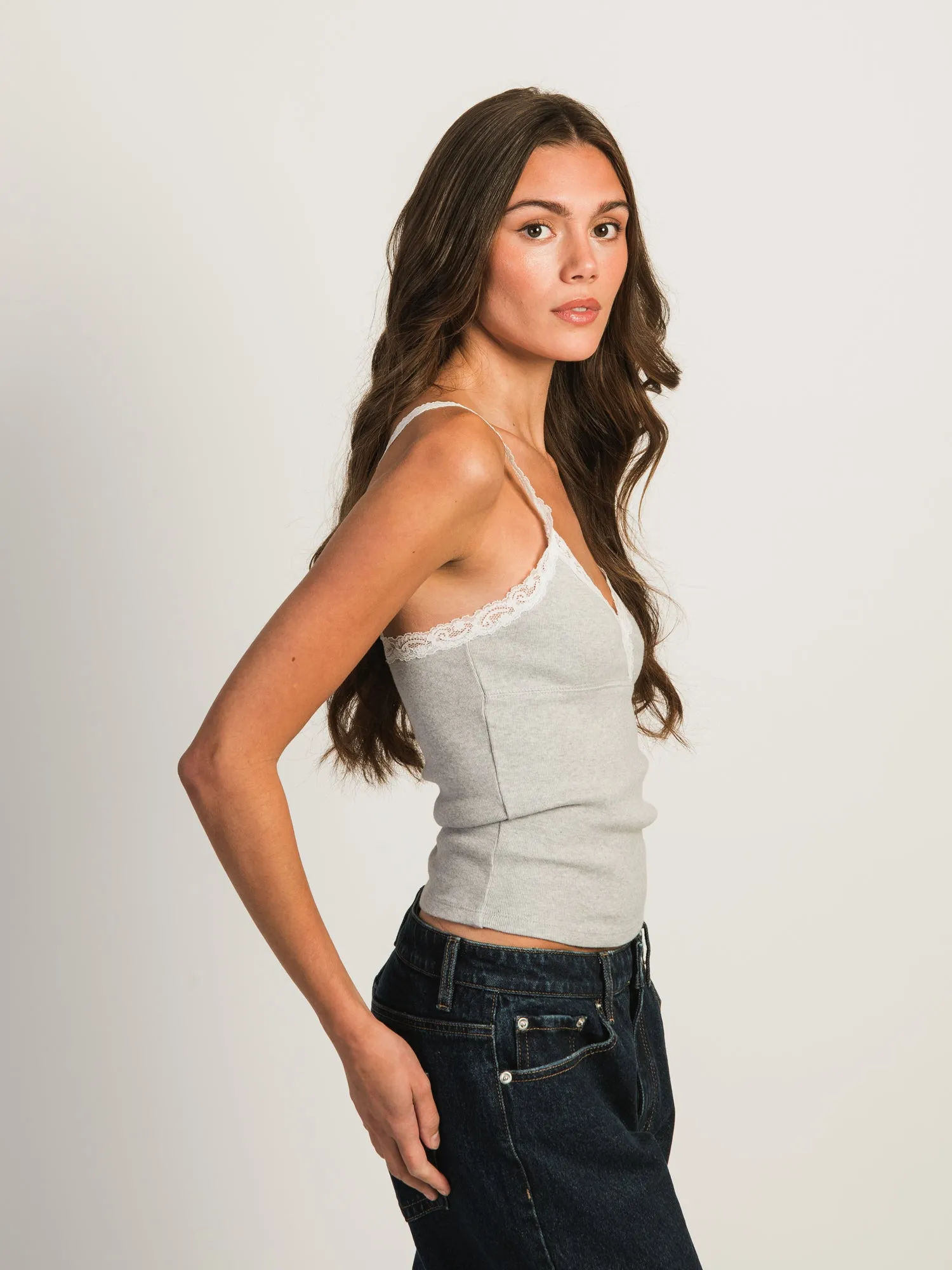 HARLOW LENI MELANGE TANK - HEATHER GREY sold by Harlow product image thumbnail 2