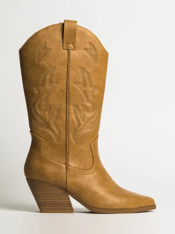WOMENS HARLOW STASSIE COWBOY BOOTS - TAN sold by Harlow
