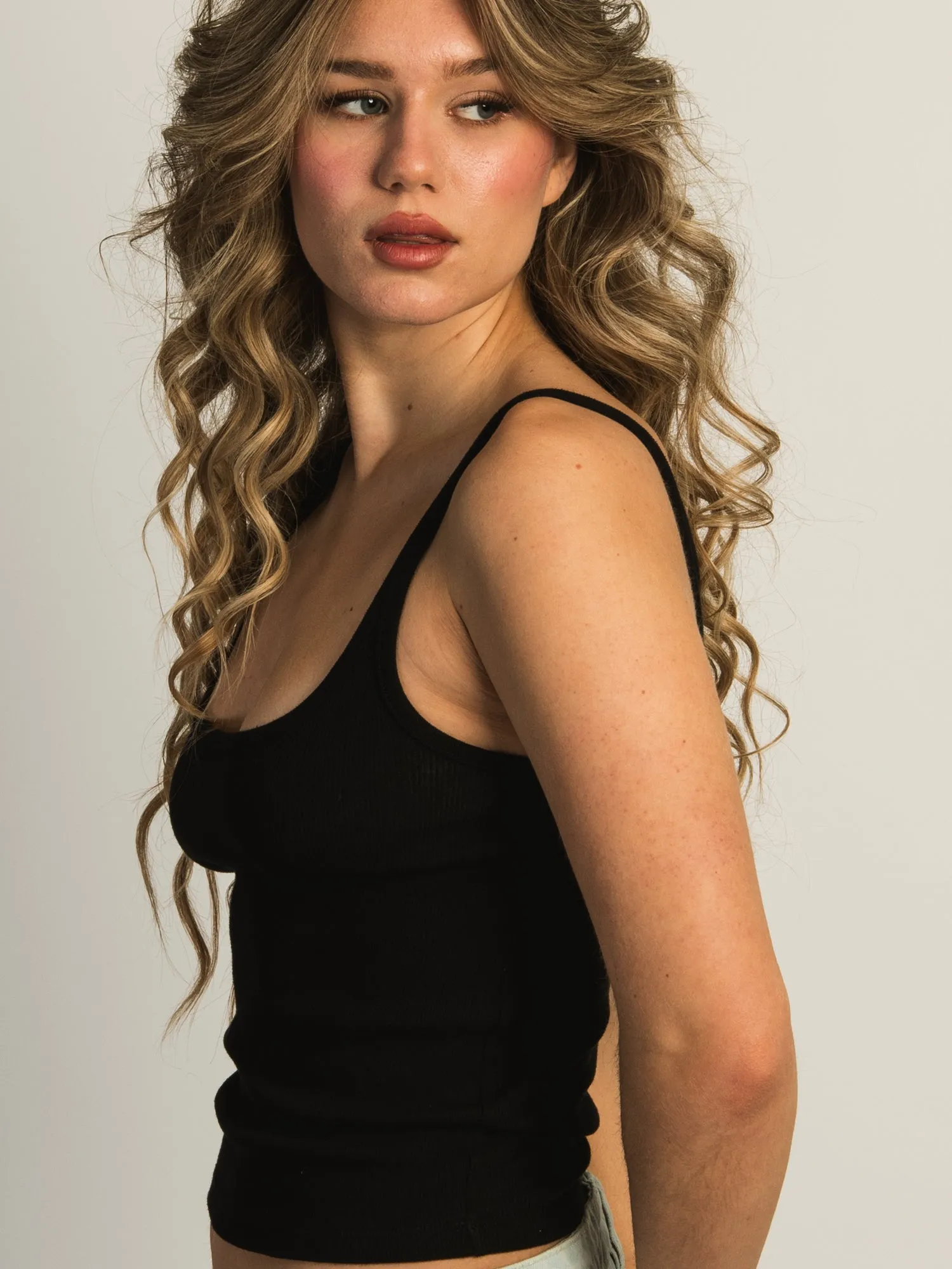 HARLOW ESSENTIAL RIBBED TANK - BLACK sold by Harlow product image thumbnail 3