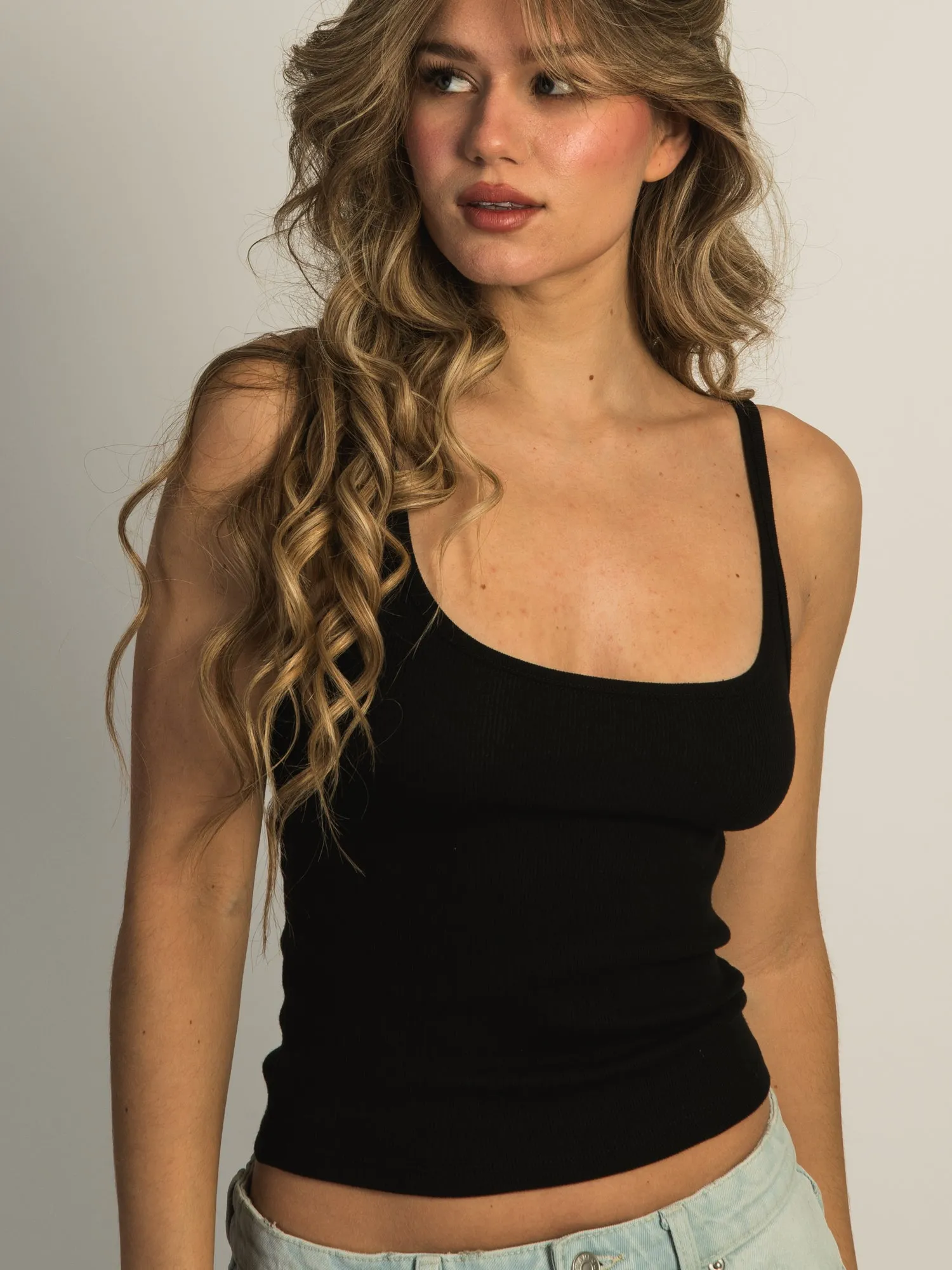 HARLOW ESSENTIAL RIBBED TANK - BLACK sold by Harlow product image thumbnail 2