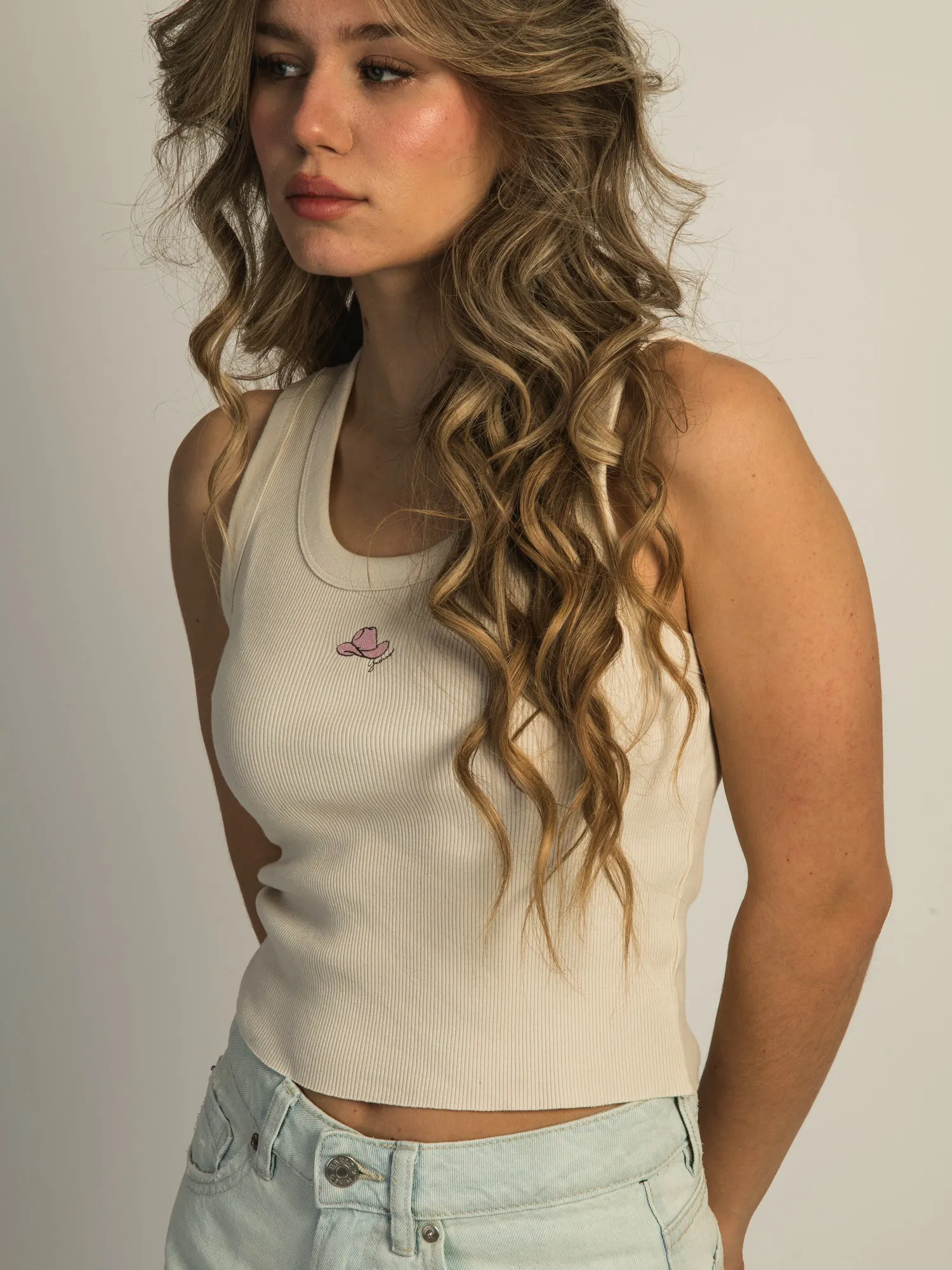 HARLOW KENDAL EMBROIDERED TANK TOP - COWBOY HAT sold by Harlow product image thumbnail 3