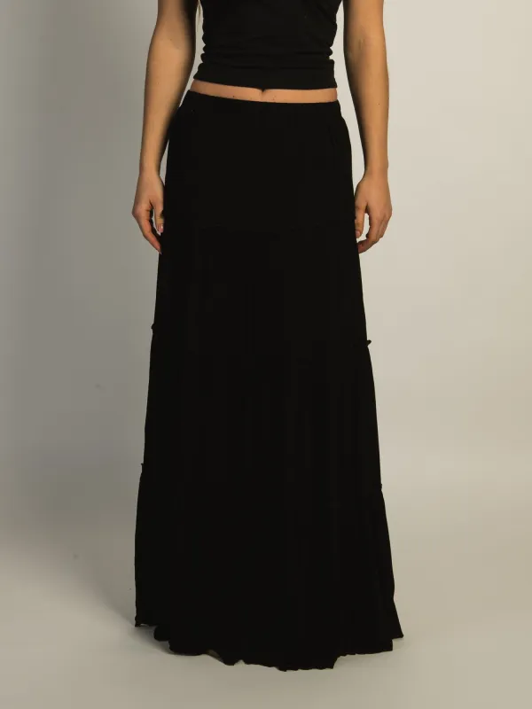 HARLOW TIERED SKIRT - BLACK sold by Harlow