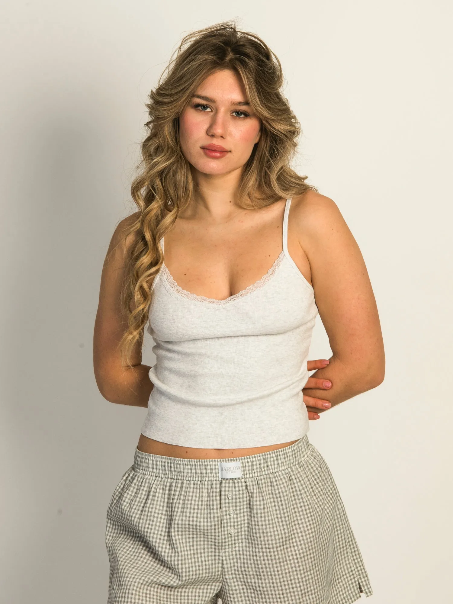 HARLOW ISLA MELANGE TANK TOP - CLOUD sold by Harlow