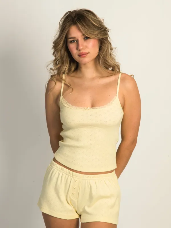 HARLOW MALLORY HEART TANK TOP - YELLOW sold by Harlow