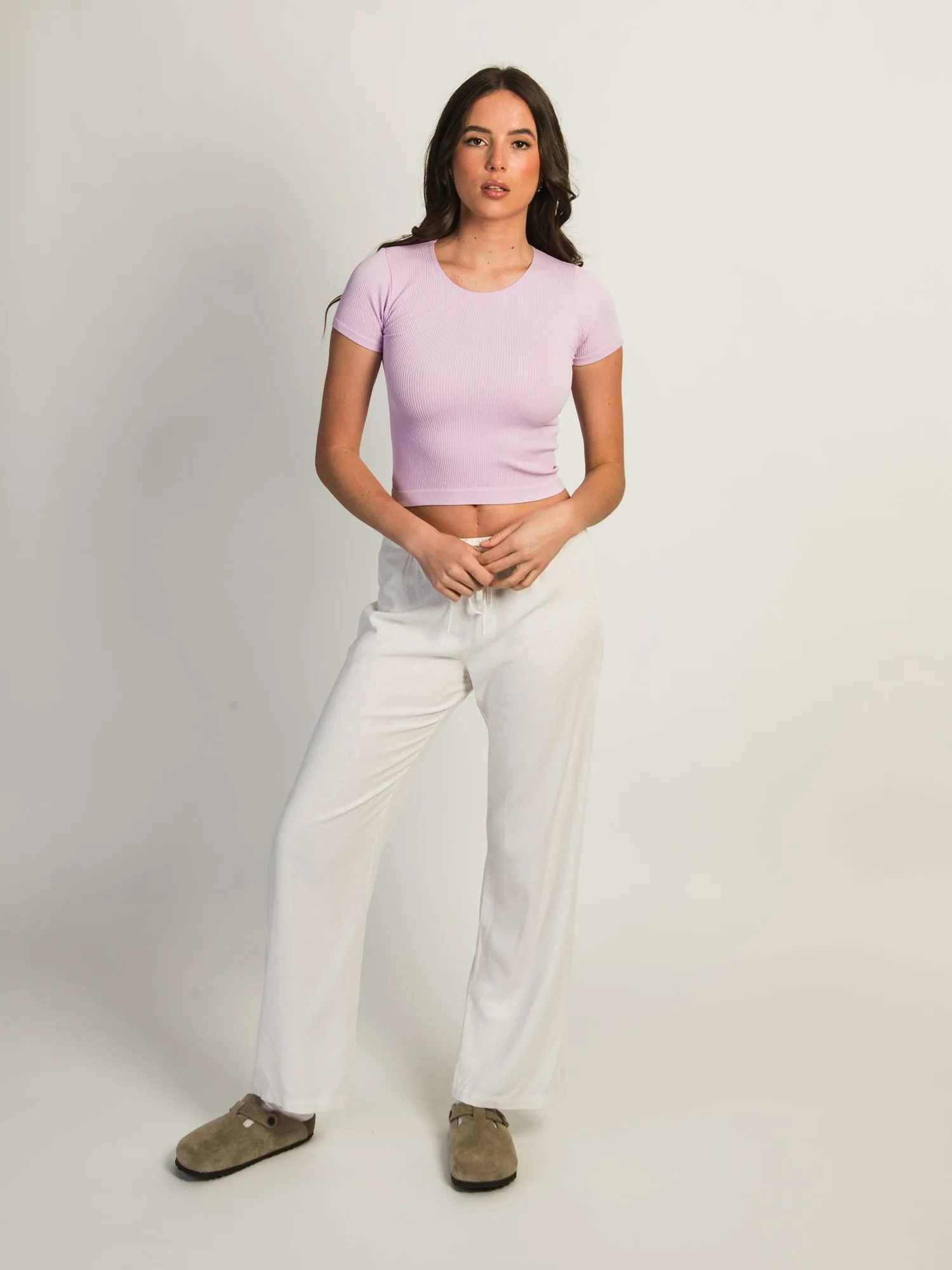 HARLOW RIBBED SEAMLESS TEE - PURPLE sold by Harlow product image thumbnail 2