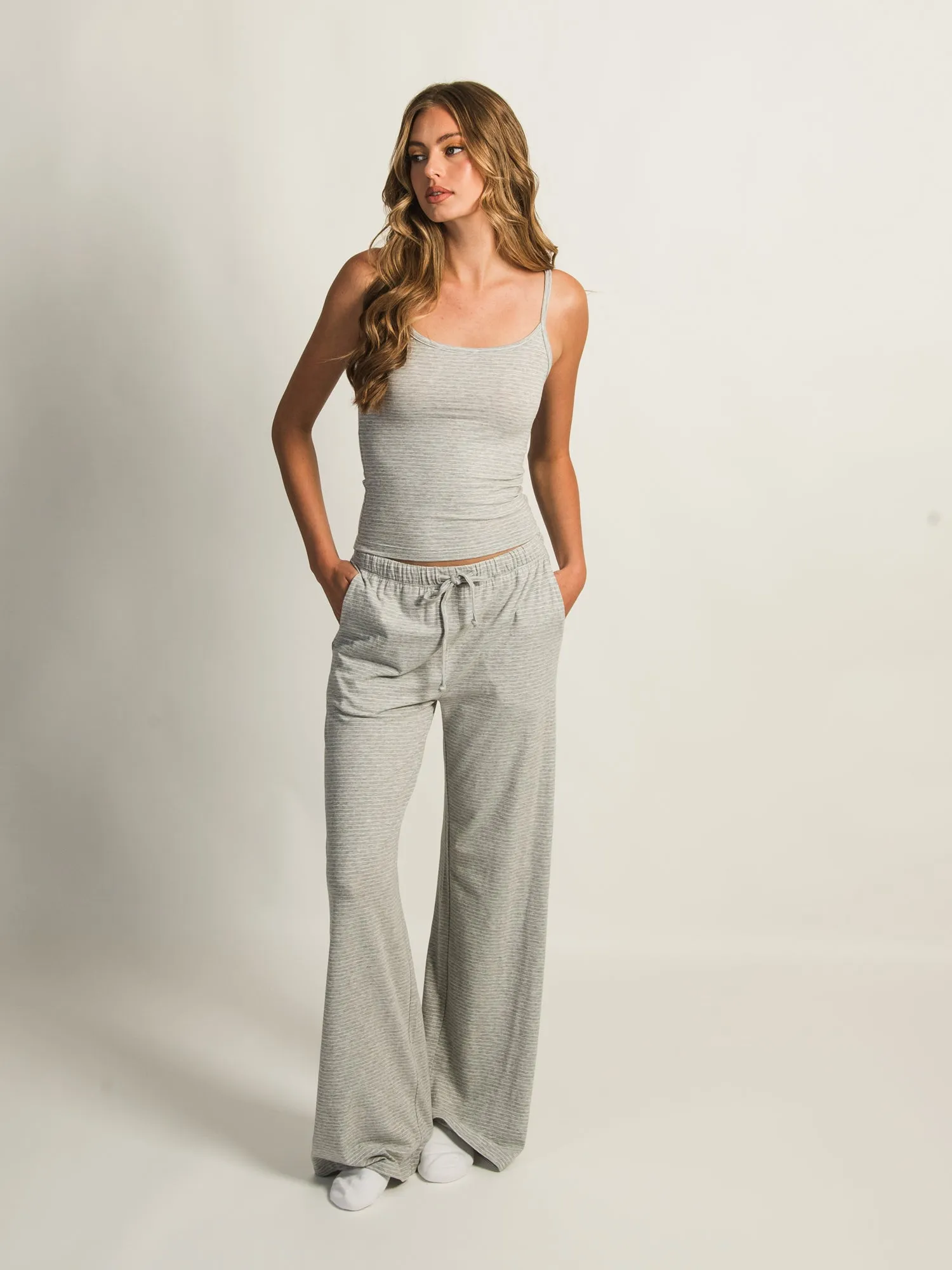 HARLOW SUNNI STRIPE JERSEY PANT - HEATHER GREY sold by Harlow product image thumbnail 2