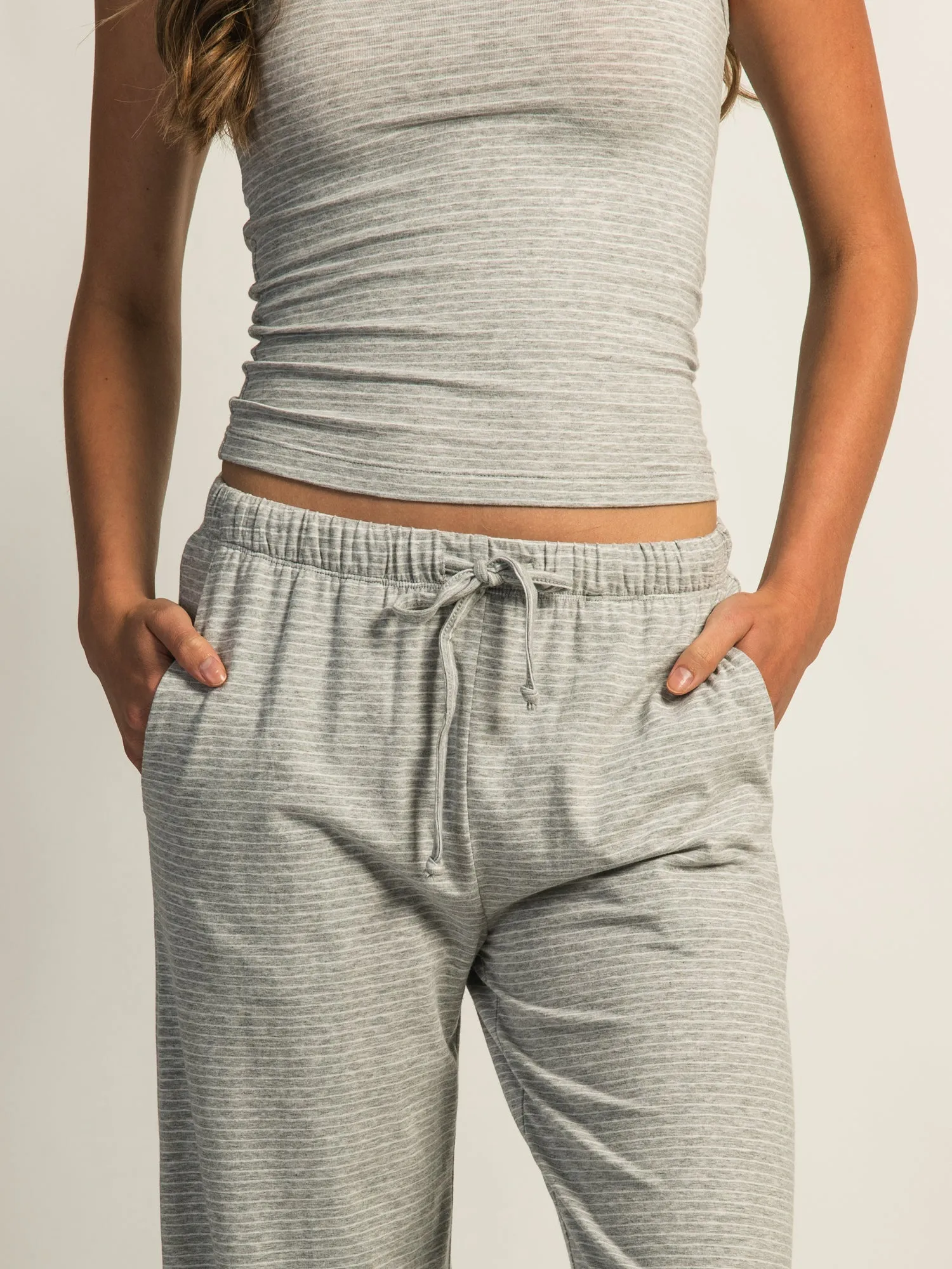 HARLOW SUNNI STRIPE JERSEY PANT - HEATHER GREY sold by Harlow product image thumbnail 3