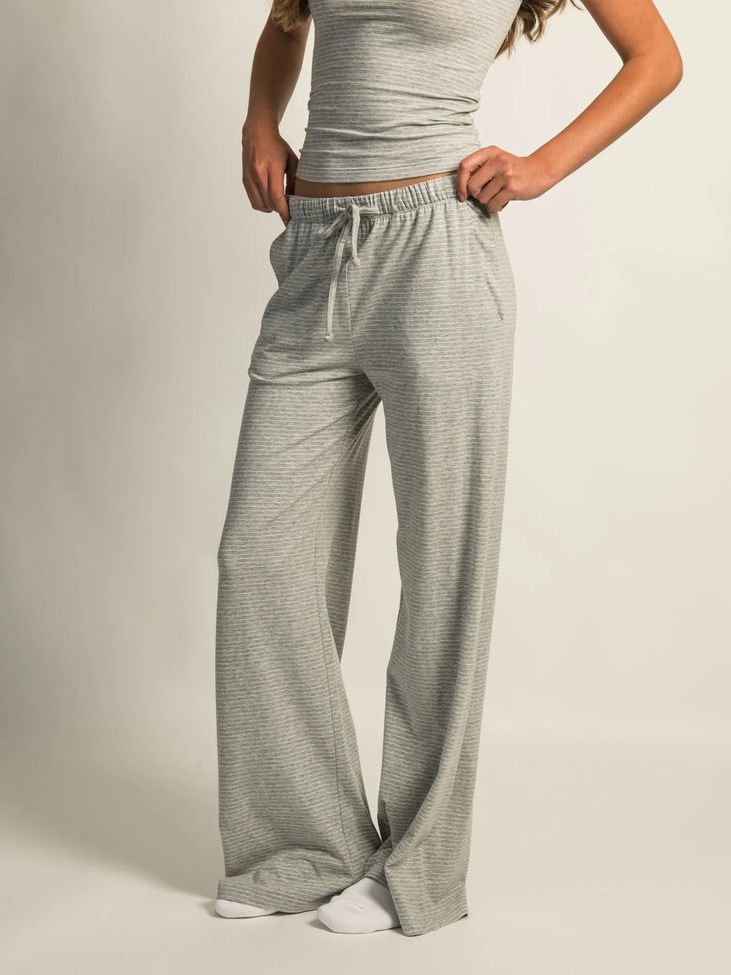 HARLOW SUNNI STRIPE JERSEY PANT - HEATHER GREY sold by Harlow product image thumbnail 4