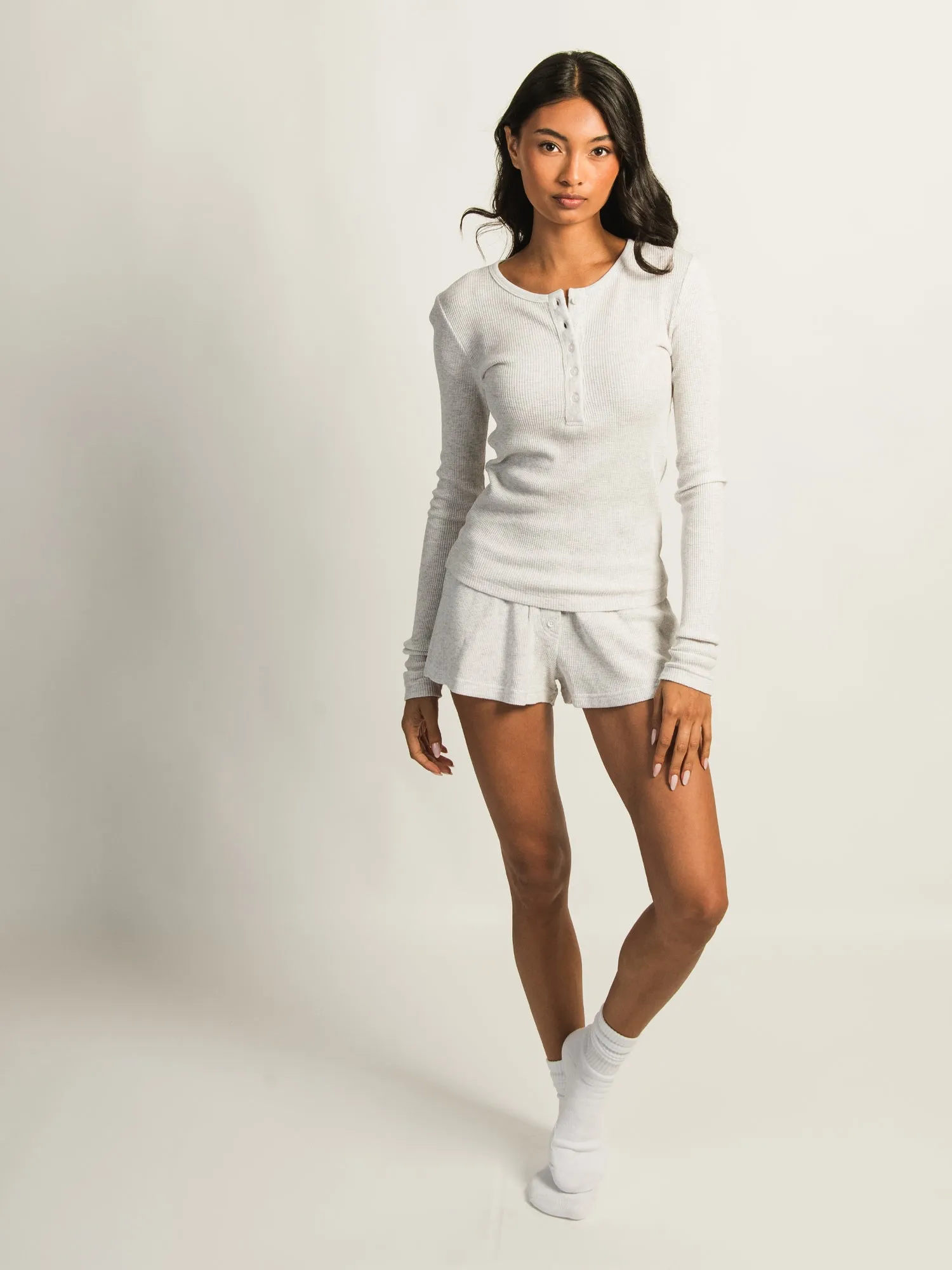 HARLOW WINNIE WAFFLE HENLEY MELANGE - CLOUD sold by Harlow product image thumbnail 2