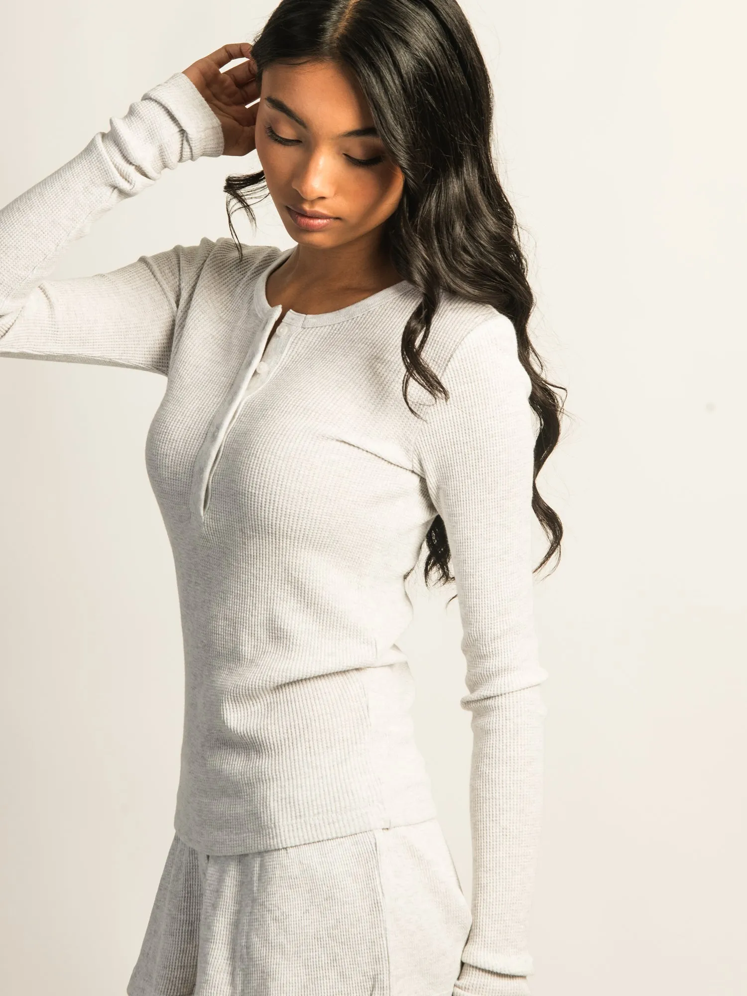 HARLOW WINNIE WAFFLE HENLEY MELANGE - CLOUD sold by Harlow product image thumbnail 4