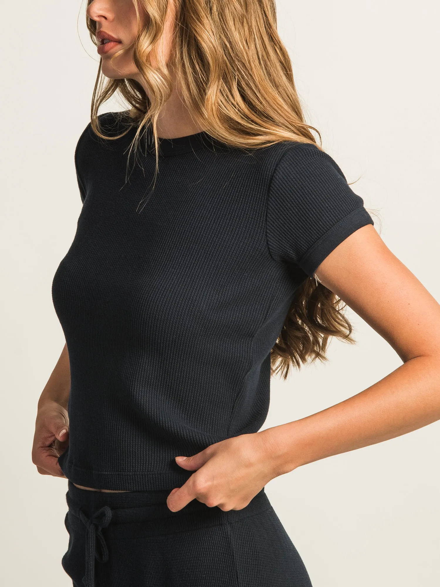 HARLOW ALLIE WAFFLE TEE - NAVY sold by Harlow product image thumbnail 4