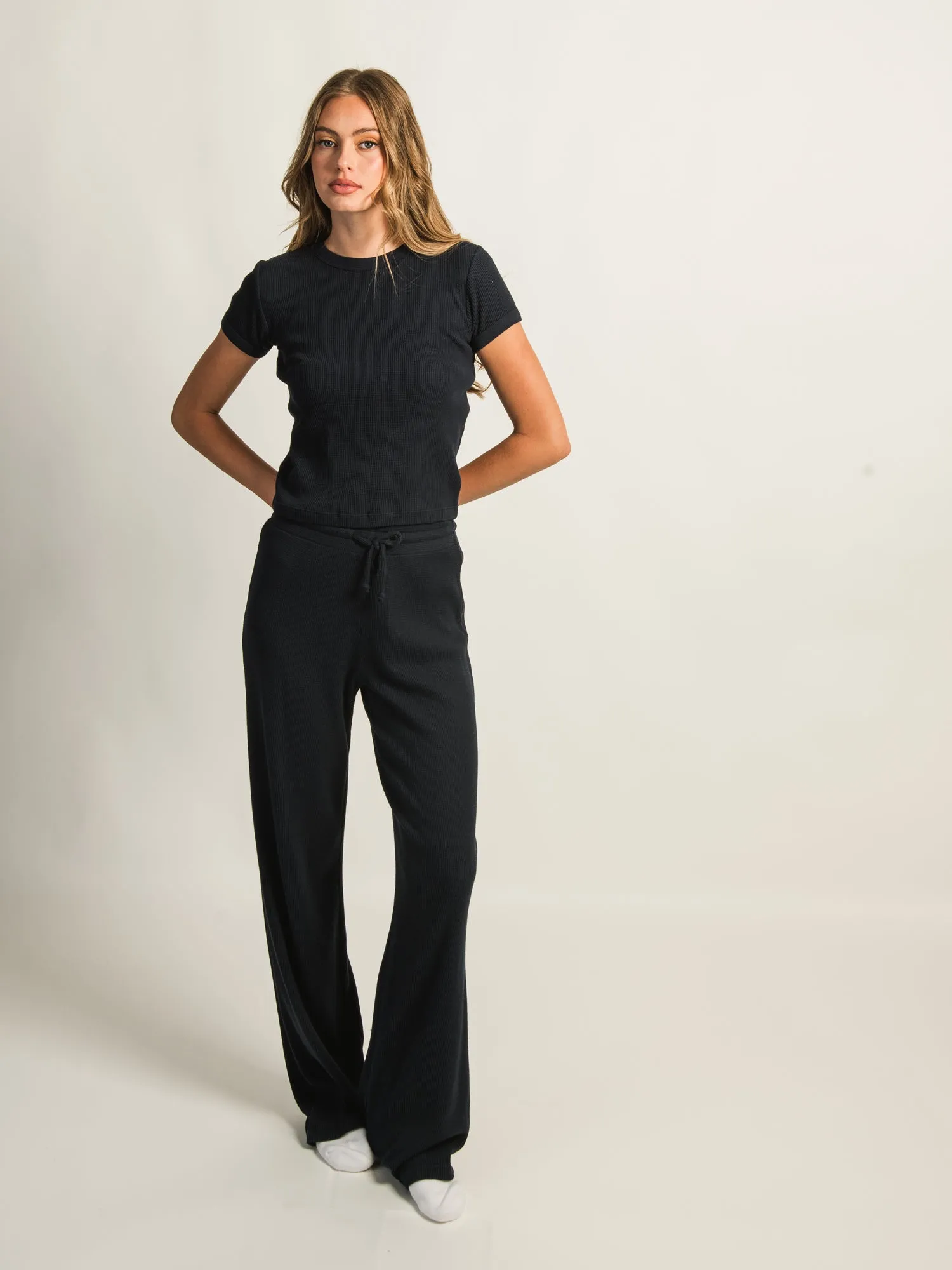 HARLOW ALLIE WAFFLE TEE - NAVY sold by Harlow product image thumbnail 2