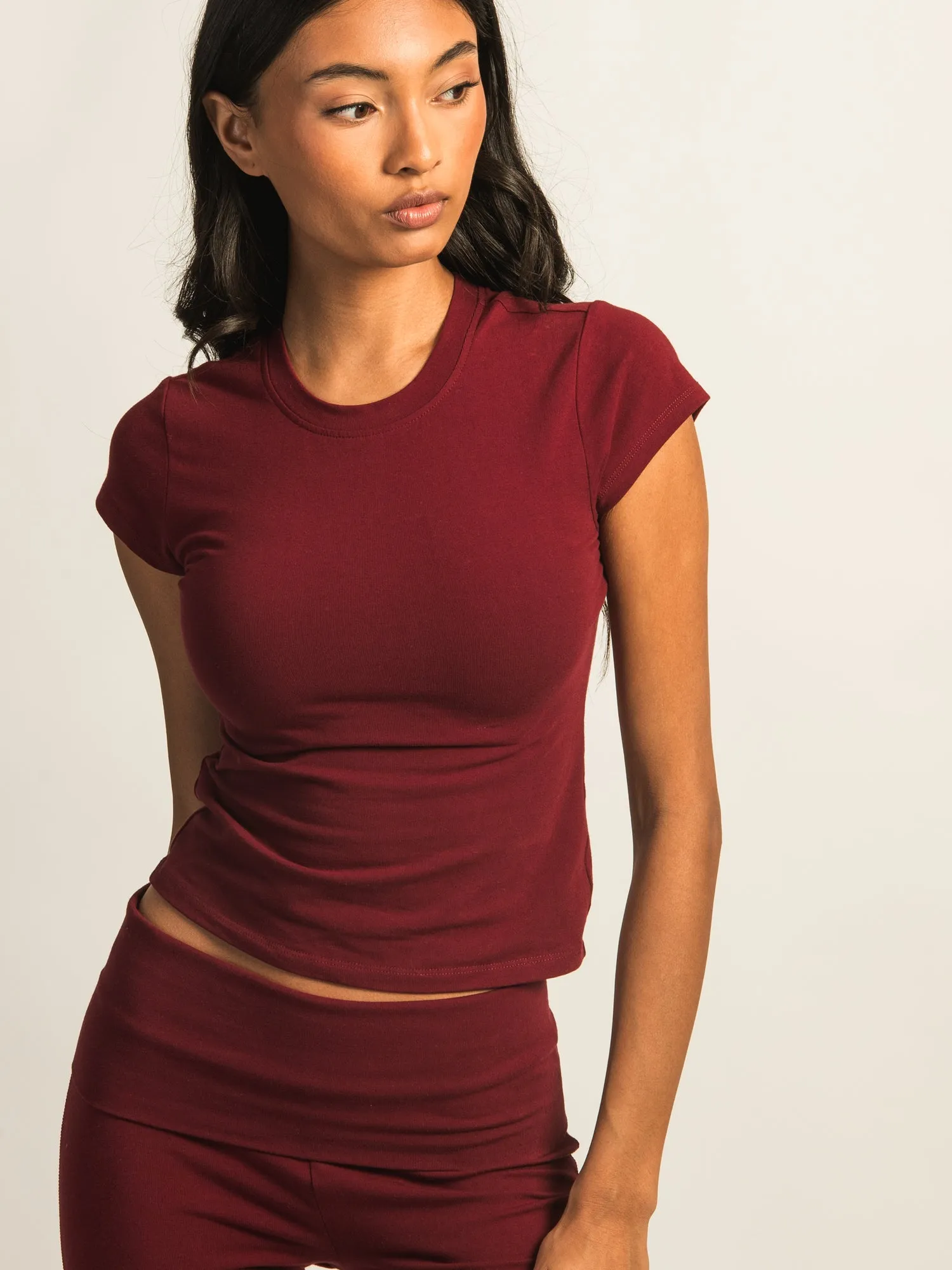 HARLOW GIA TEE - BURGUNDY sold by Harlow product image thumbnail 2