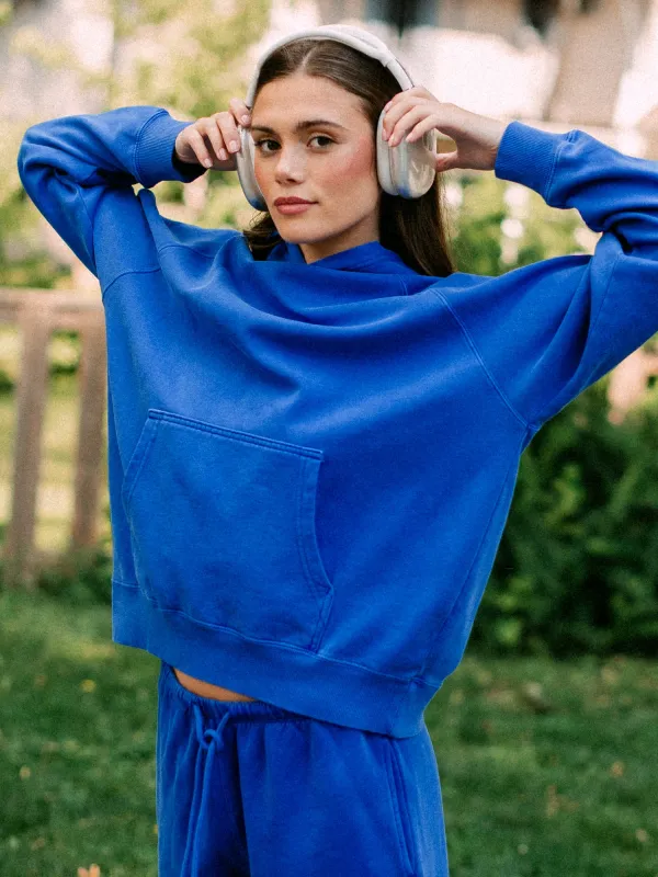 HARLOW CLOUD HOODIE - COBALT sold by Harlow