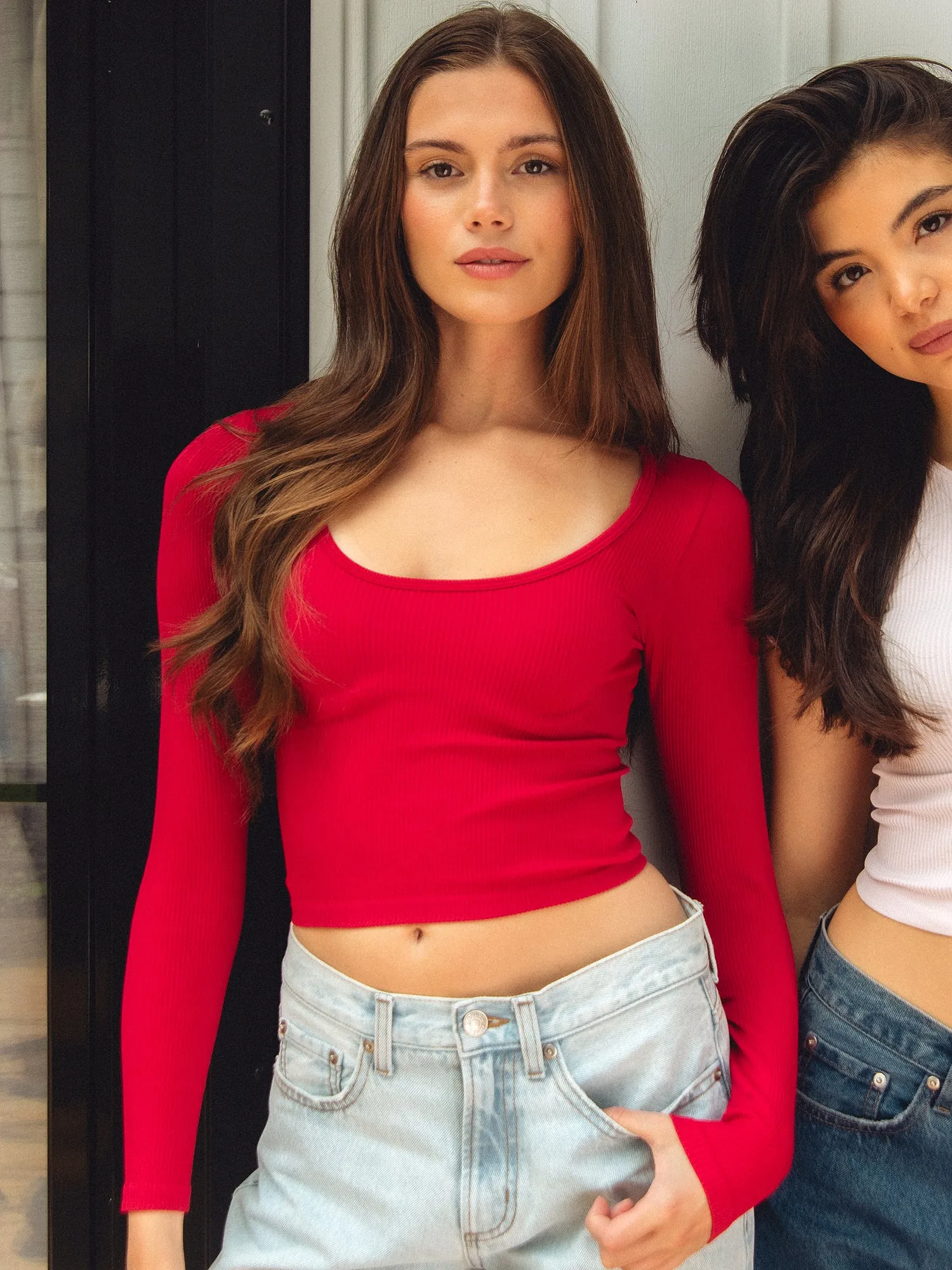 HARLOW SEAMLESS SQUARENECK LONG SLEEVE - PORT sold by Harlow