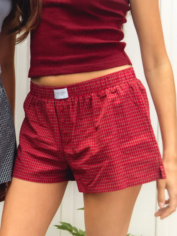 HARLOW TAYLOR BOXER SHORT - RED sold by Harlow