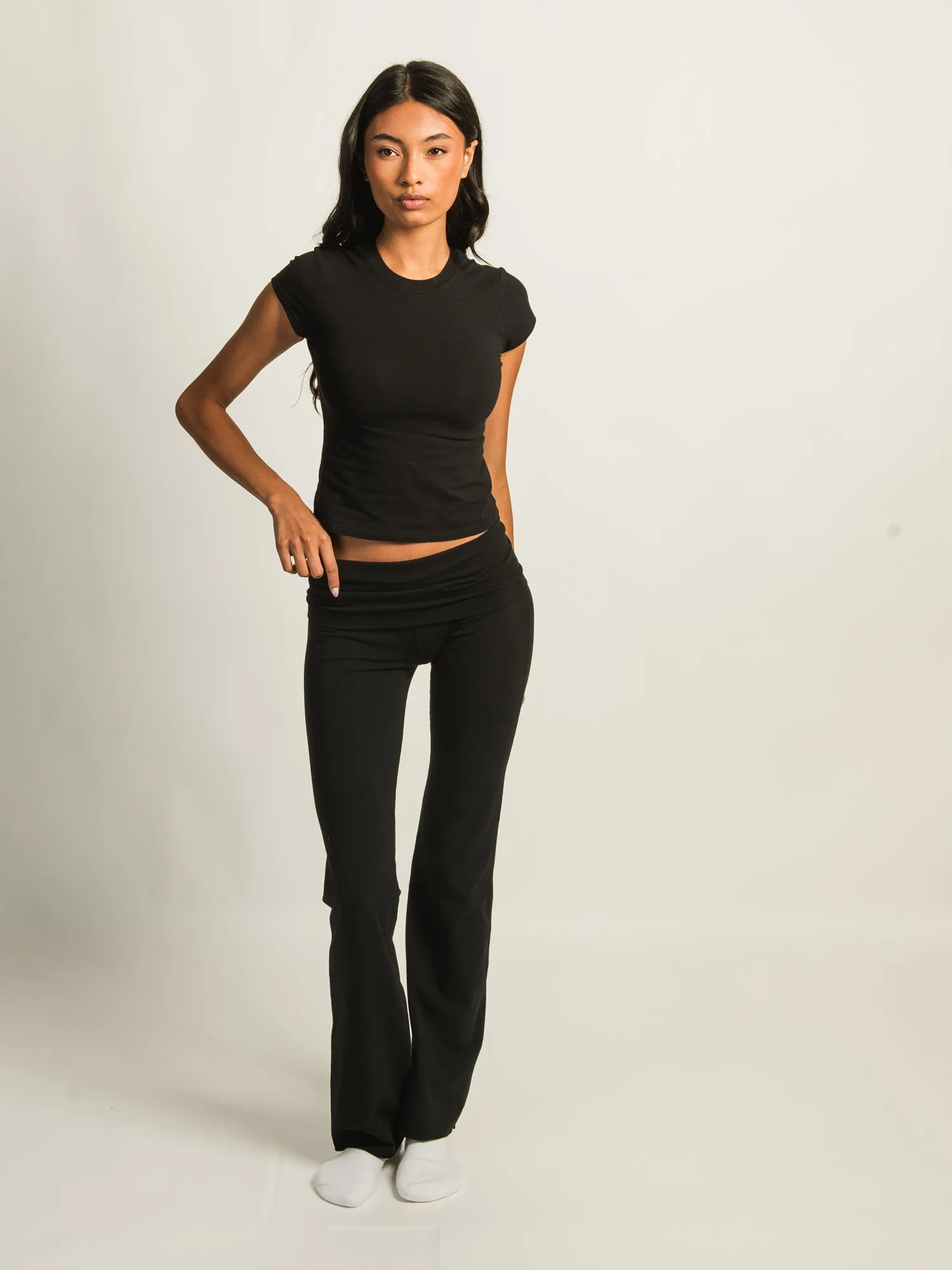 HARLOW GIA FOLDOVER PANT - BLACK sold by Harlow product image thumbnail 4