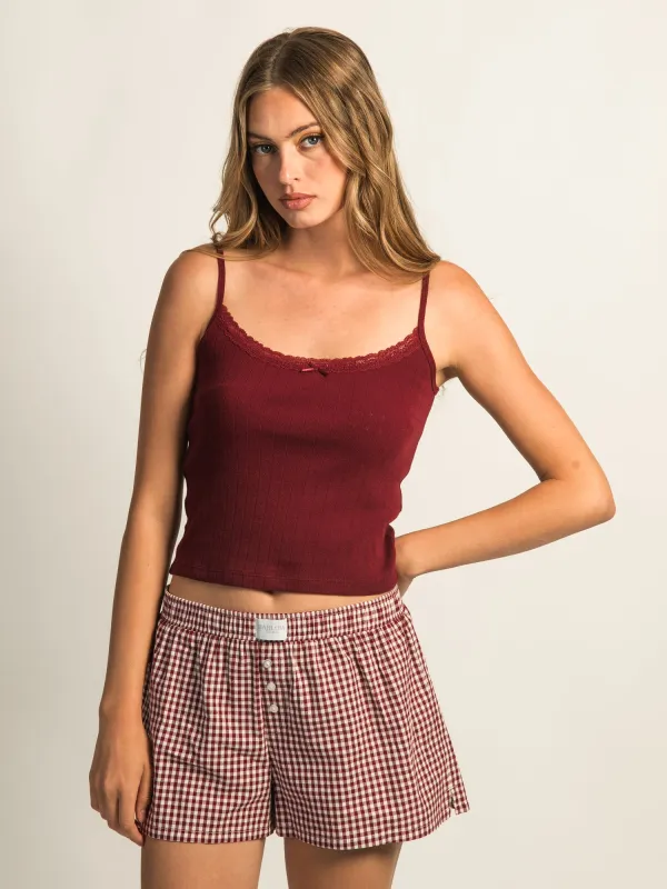 HARLOW MALLORY TANK TOP - BURGUNDY sold by Harlow