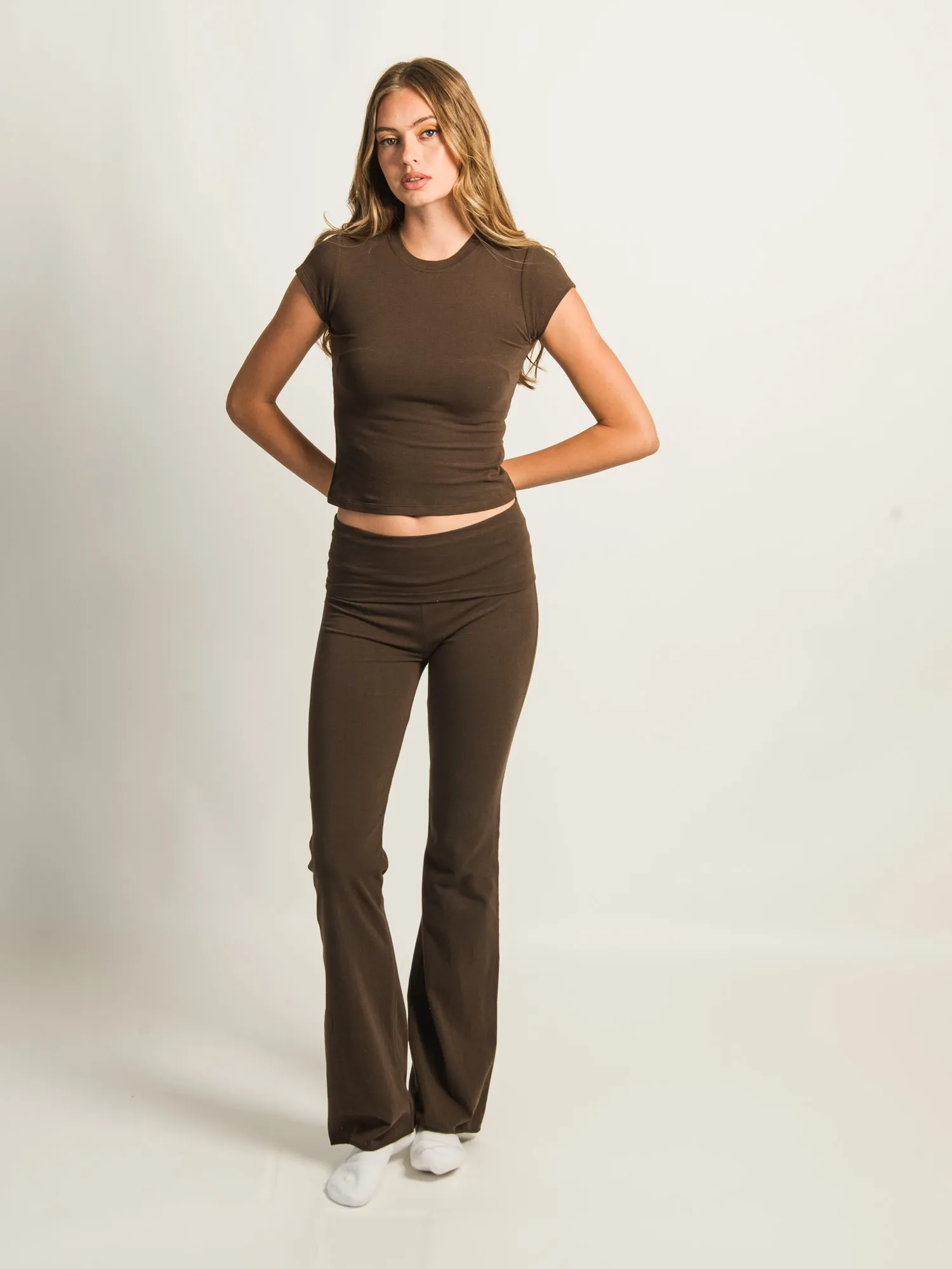 HARLOW GIA FOLDOVER PANT - CHOCOLATE sold by Harlow product image thumbnail 4
