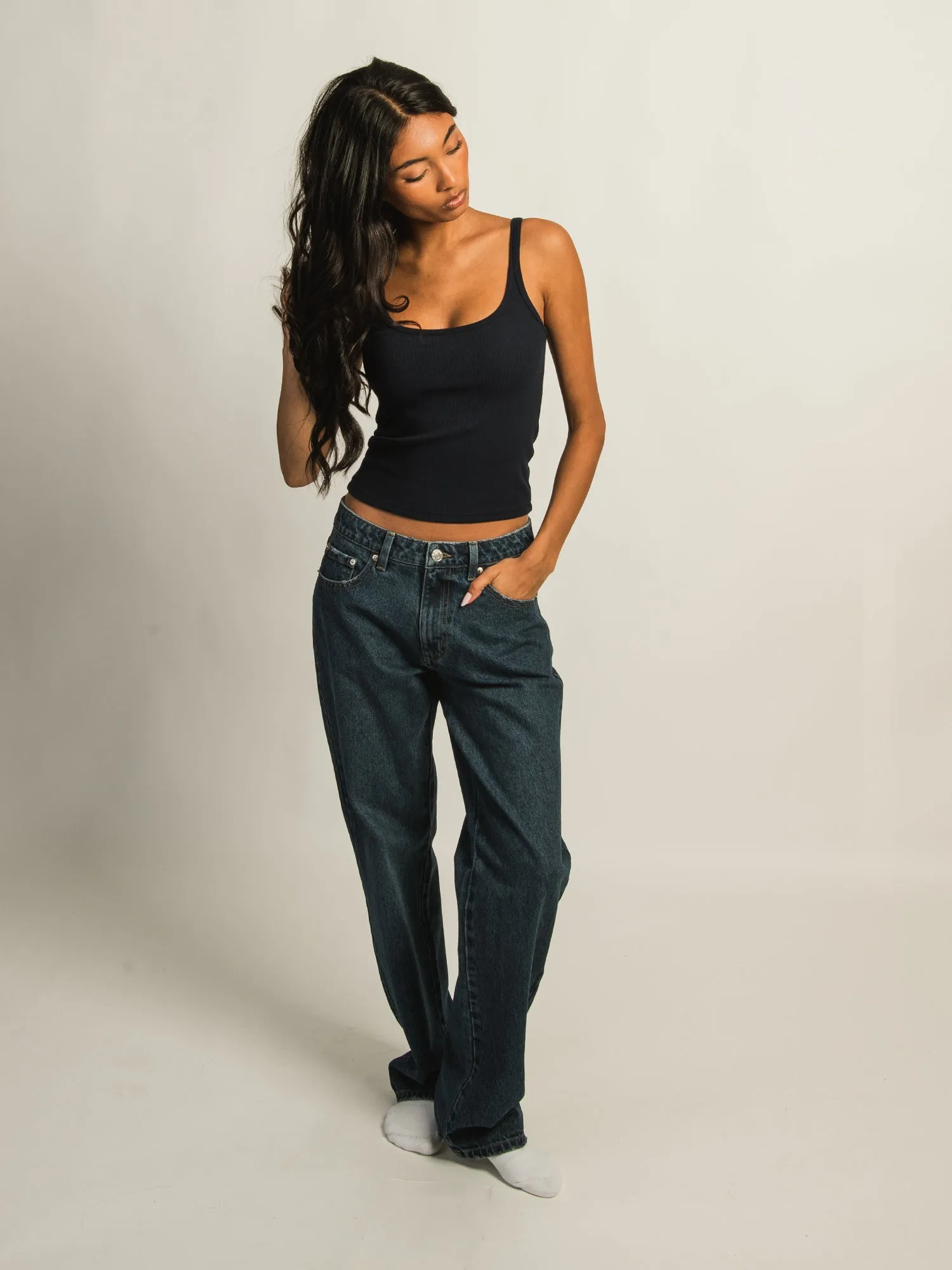 HARLOW ESSENTIAL RIBBED TANK TOP - NAVY sold by Harlow product image thumbnail 2