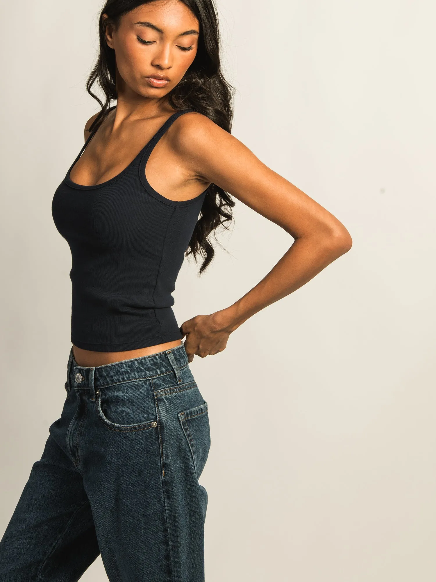 HARLOW ESSENTIAL RIBBED TANK TOP - NAVY sold by Harlow product image thumbnail 4