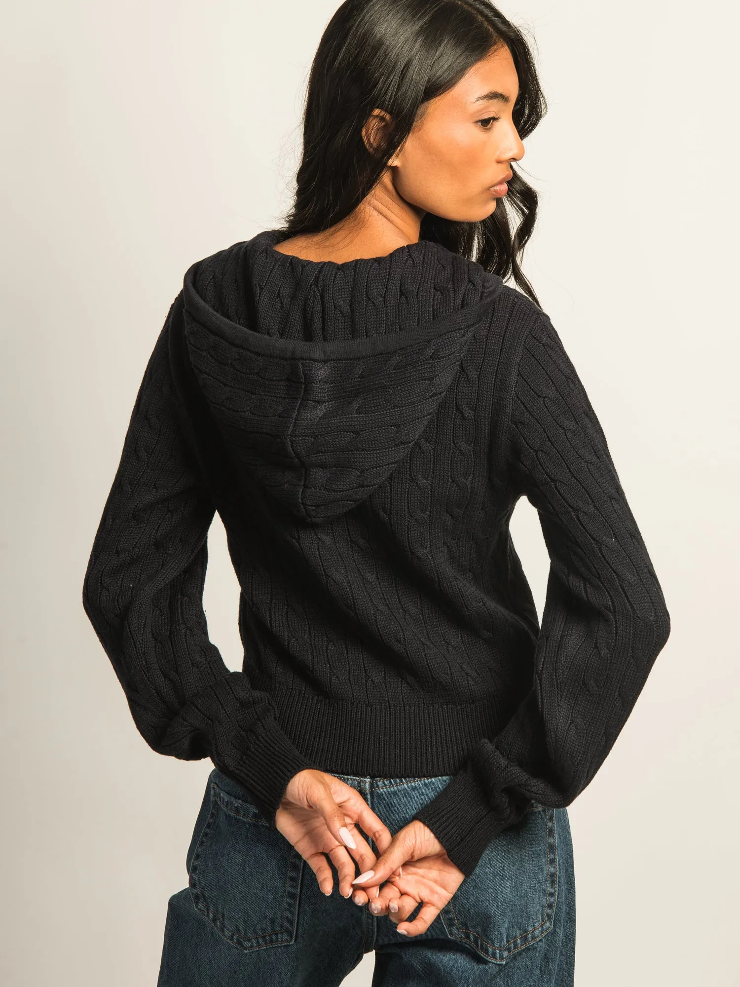 HARLOW MAUDE CABLE KNIT ZIP-UP - NAVY sold by Harlow product image thumbnail 5