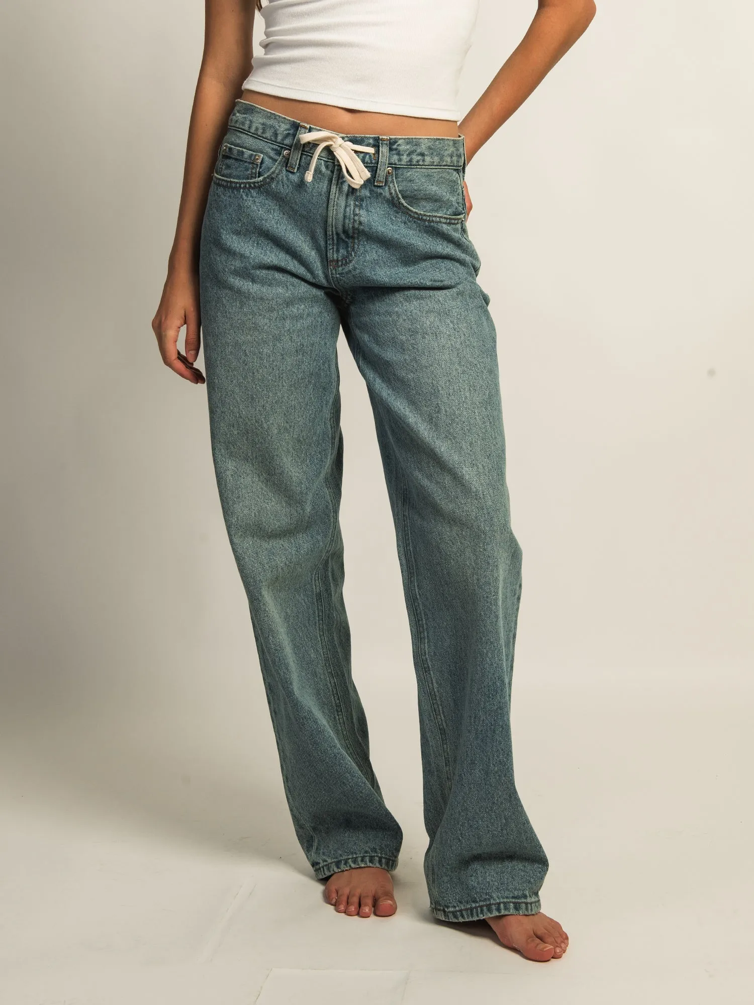 HARLOW BAGGY BOYFRIEND JEAN TIE WAIST - MID WASH sold by Harlow product image thumbnail 2